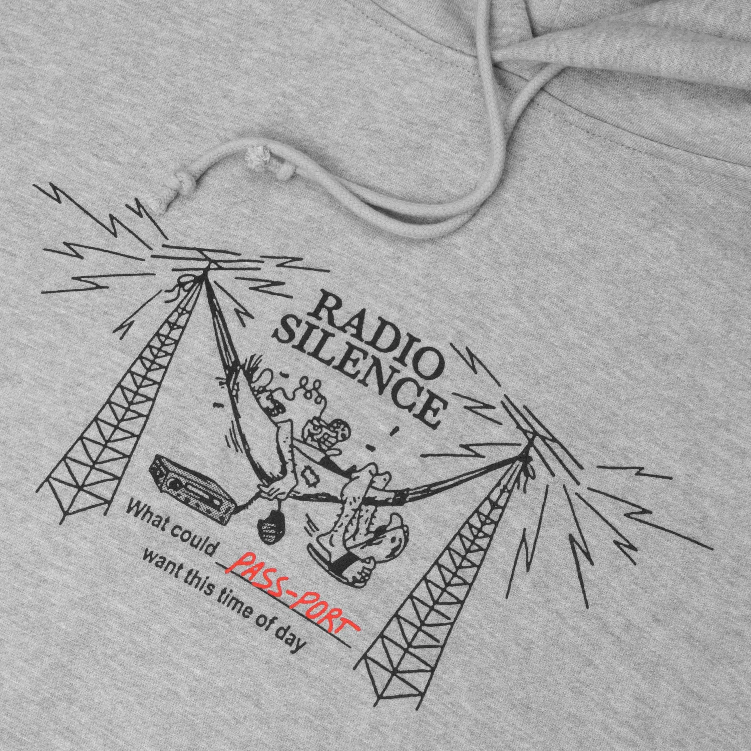 Stylish Look Hiking Suitable Pass~Port Radio Silence Hoodie - Ash