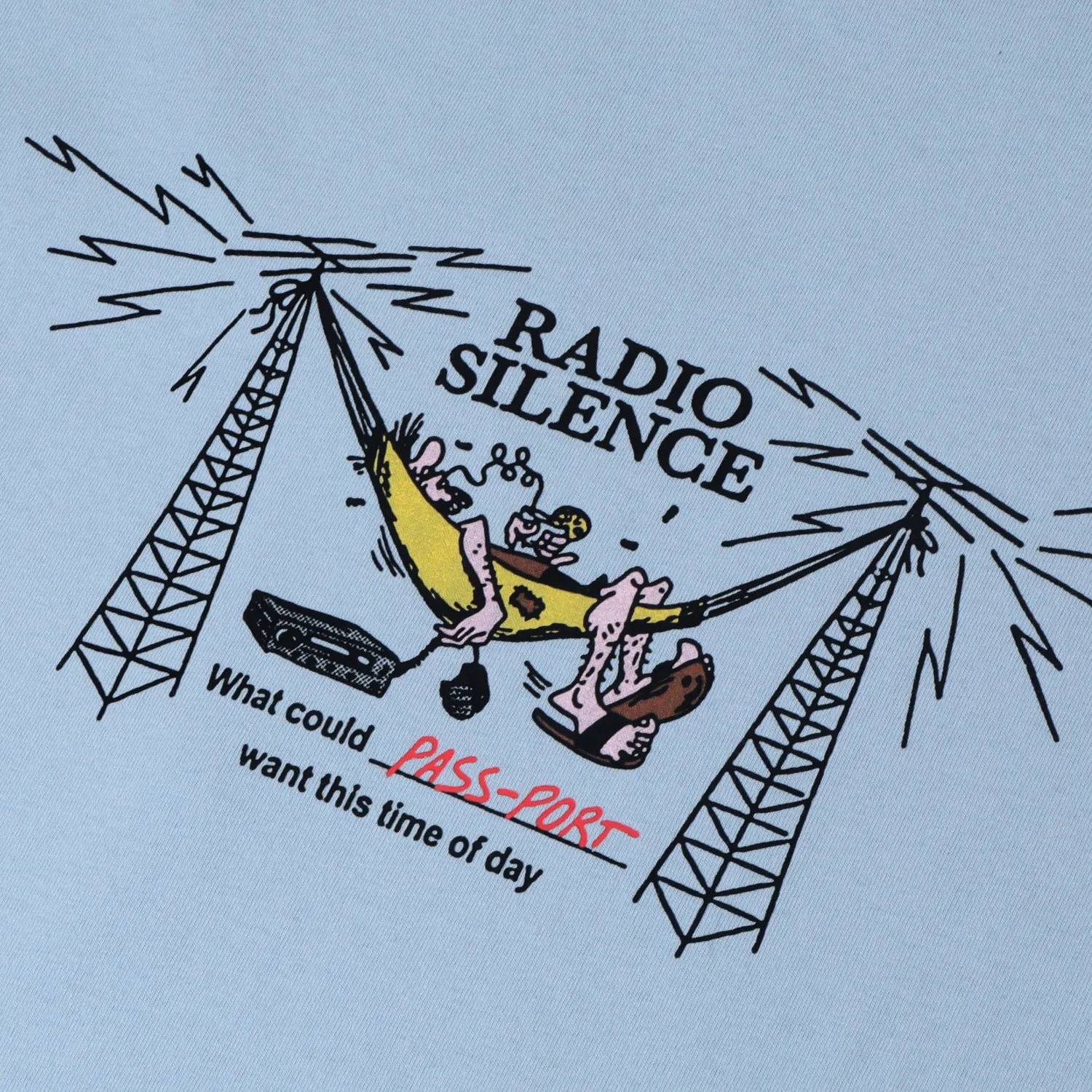 Comfy and Soft Pass~Port Radio Silence Tee - Stonewash Blue