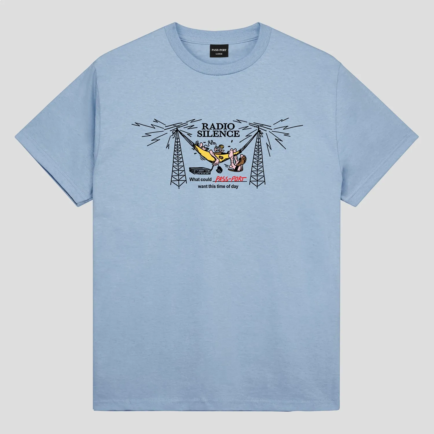 Stretch Jersey Knit cyber monday Pass~Port Radio Silence Tee - Stonewash Blue