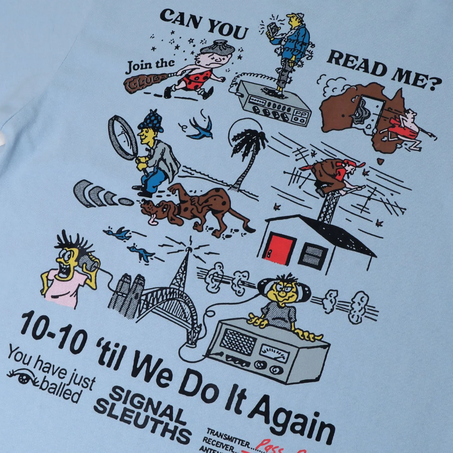 Pass~Port Radio Silence Tee - Stonewash Blue High Density Cotton