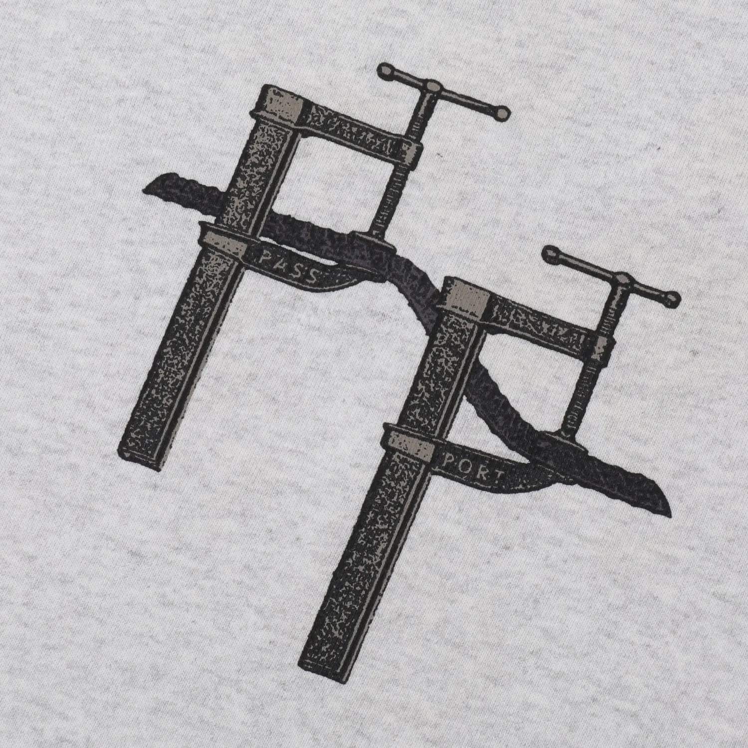 Pass~Port Re~Bar Tee - Ash Ribbed Collar Trim Heathered Texture