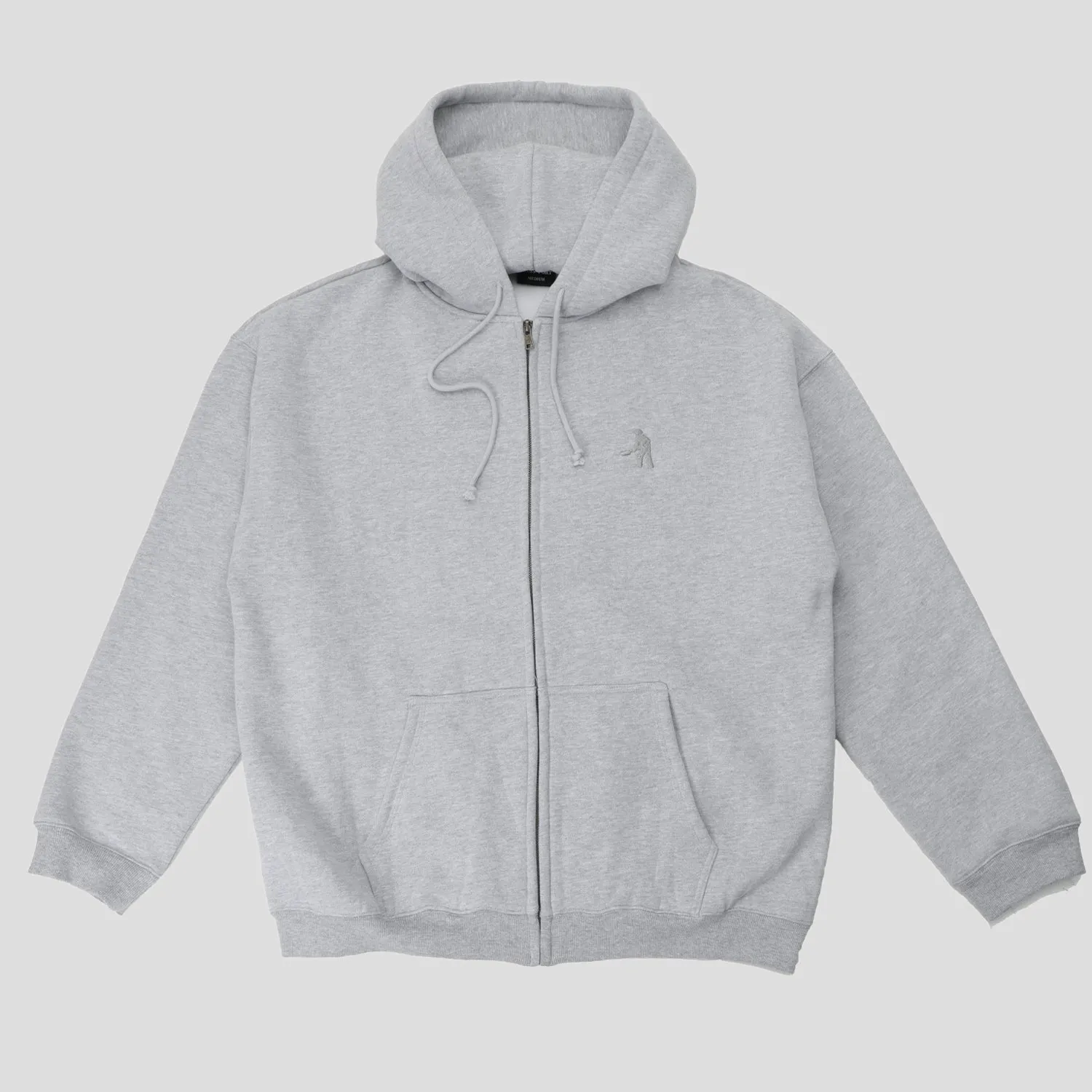 Minimal Fit Warm Layering Pass~Port Solid Workers Zip Hood - Ash