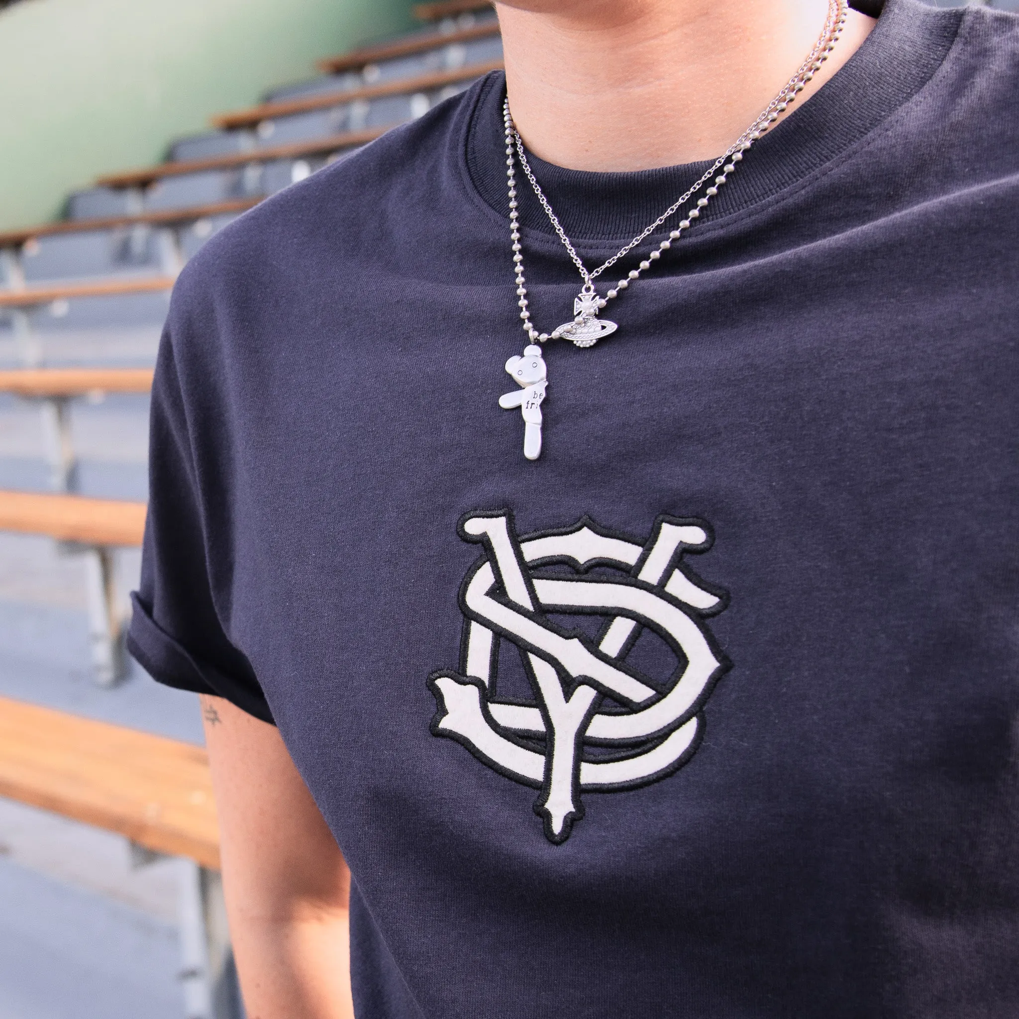 LayeringFriendly college Pass~Port Store & Gallery Exclusive Syd Logo Tee - Navy