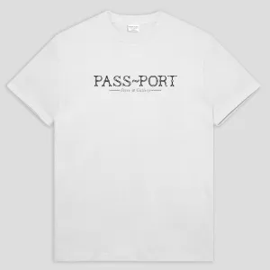 Pass~Port Store & Gallery Exclusive Wired Logo Tee - White Drop Shoulder Cut Complementary Colors
