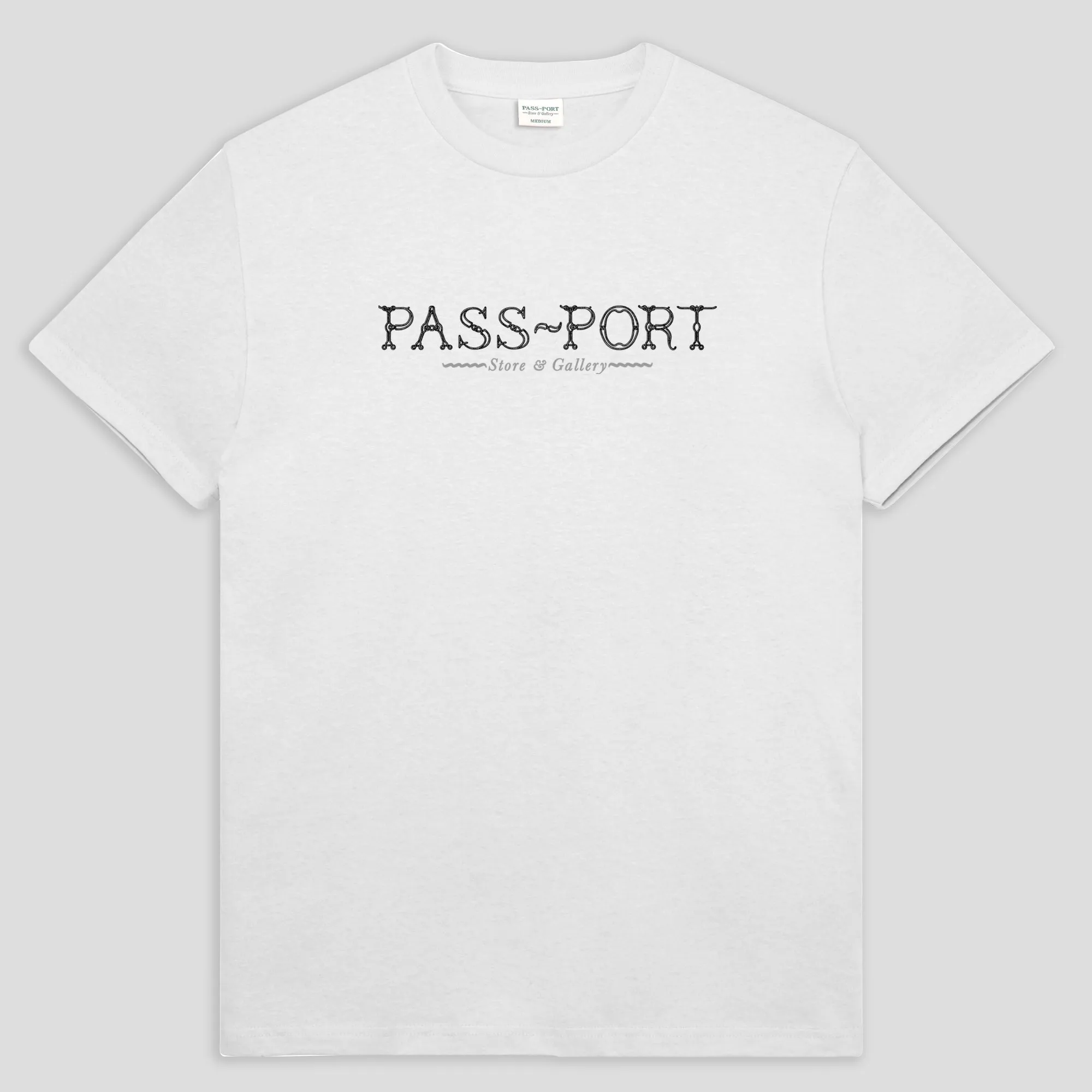 Pass~Port Store & Gallery Exclusive Wired Logo Tee - White Drop Shoulder Cut Complementary Colors