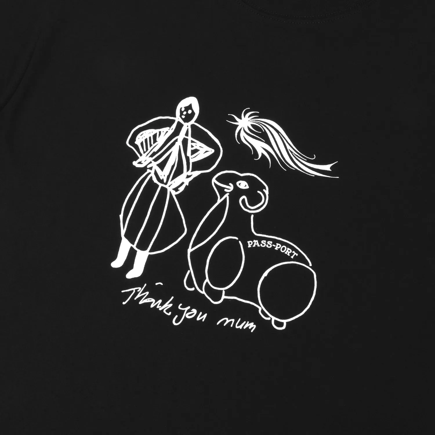 Animal print wildness Eco Friendly Fabric Pass~Port Thank You Mum Tee - Black