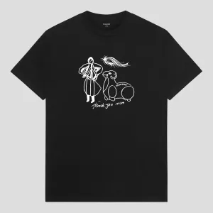 MinimalistDesign Relax Fit Design Pass~Port Thank You Mum Tee - Black