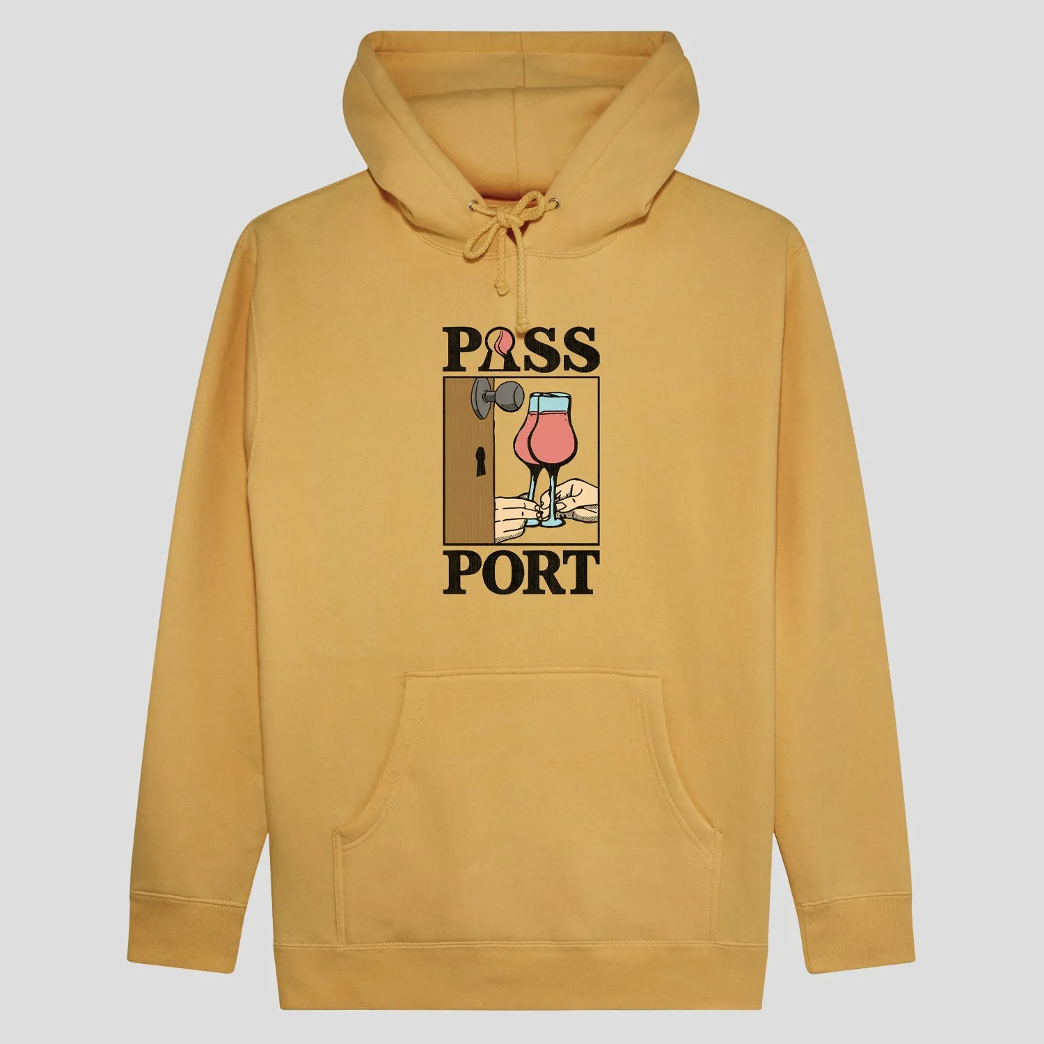 Urban Relaxed Collared Pass~Port What U Think U Saw Hoodie - Mustard