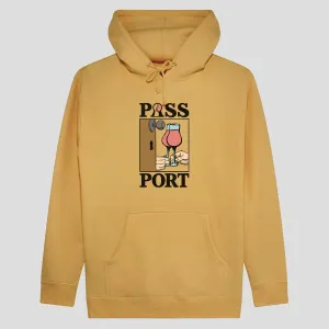 Oversized Design product beach style charm Pass~Port What U Think U Saw Hoodie - Mustard