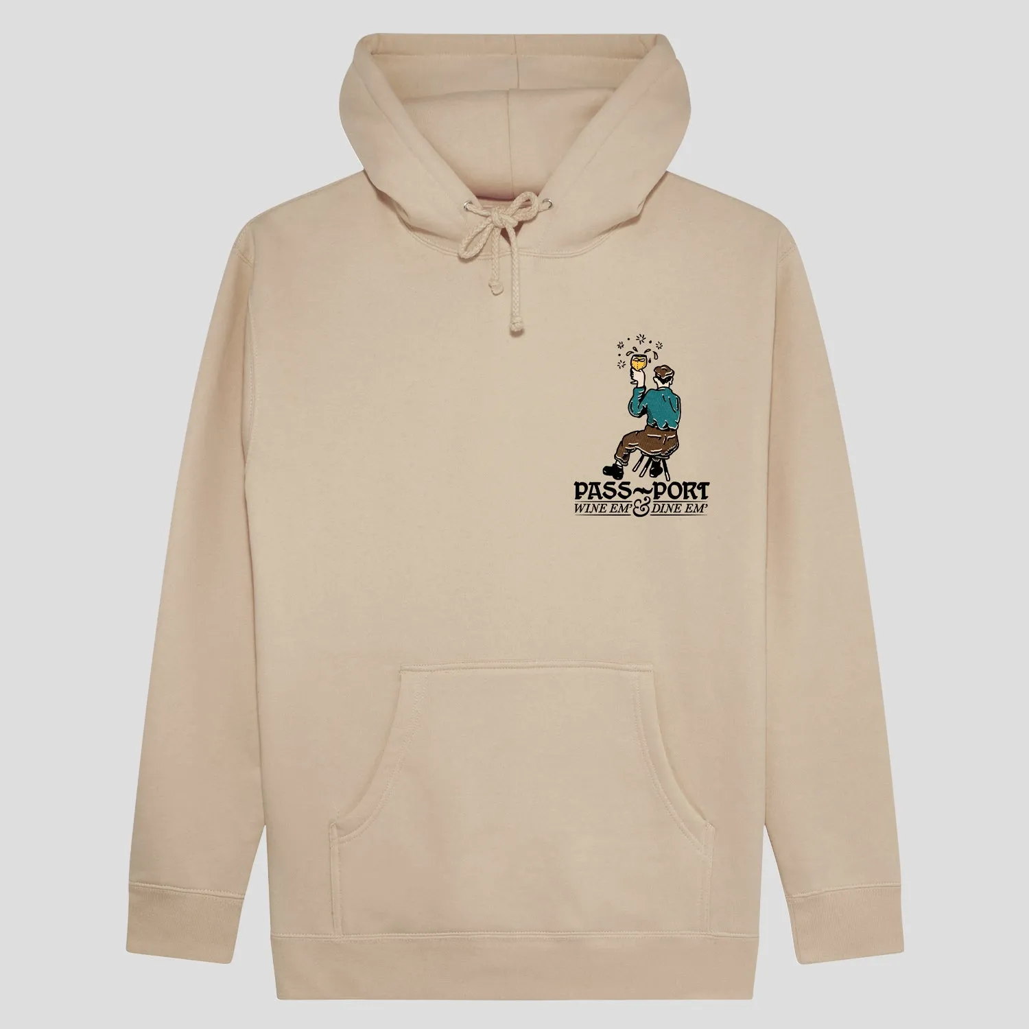 Pass~Port Wine Em' Hoodie - Sand Dark Shade