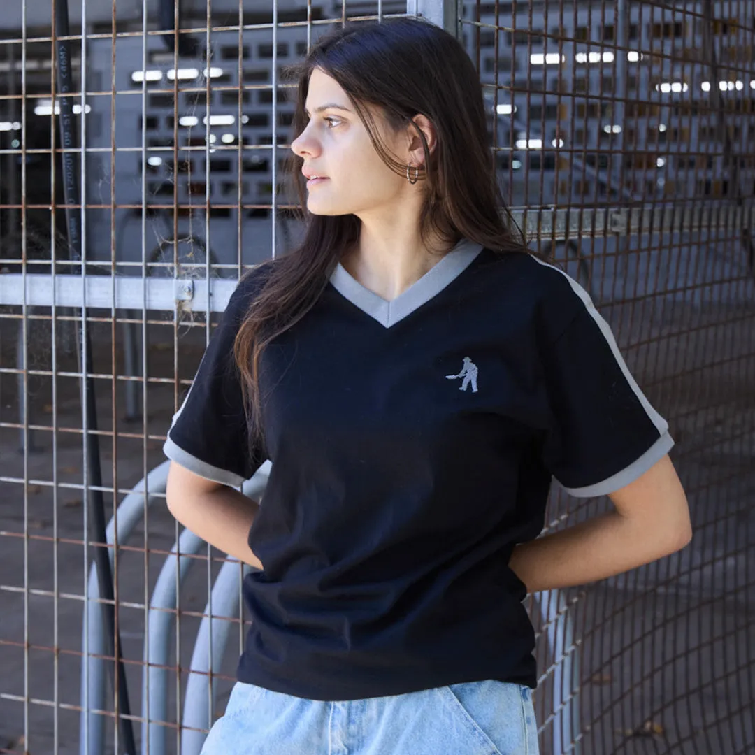 Simple and Chic Light Outfit Pass~Port Workers Stripe Organic Cotton Jersey - Black / Grey