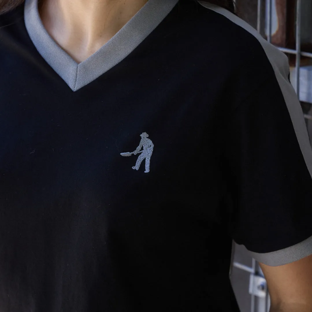 Pass~Port Workers Stripe Organic Cotton Jersey - Black / Grey Quick Comfort