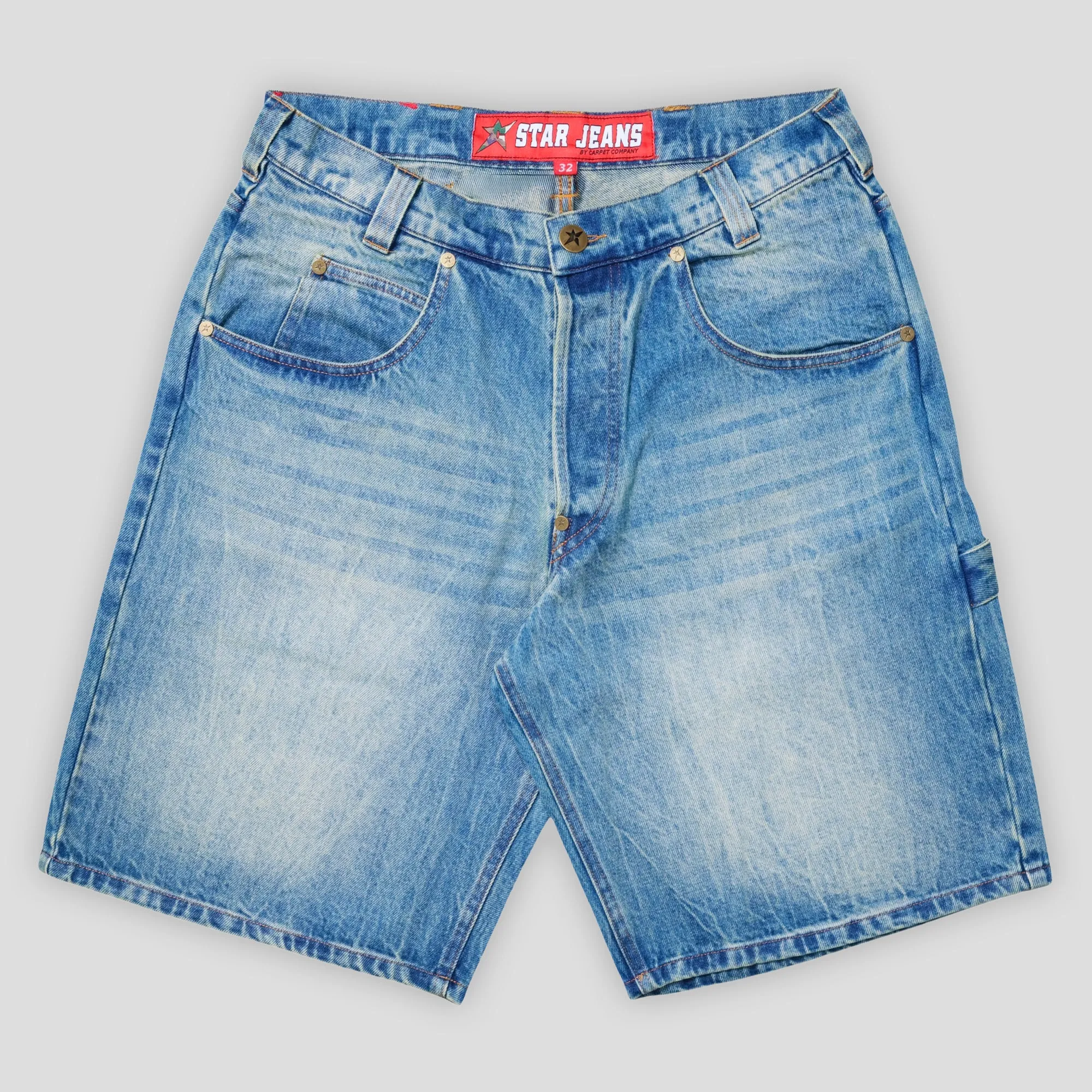 Stain Release Finish Carpet Company Faded Denim Shorts - Faded Denim