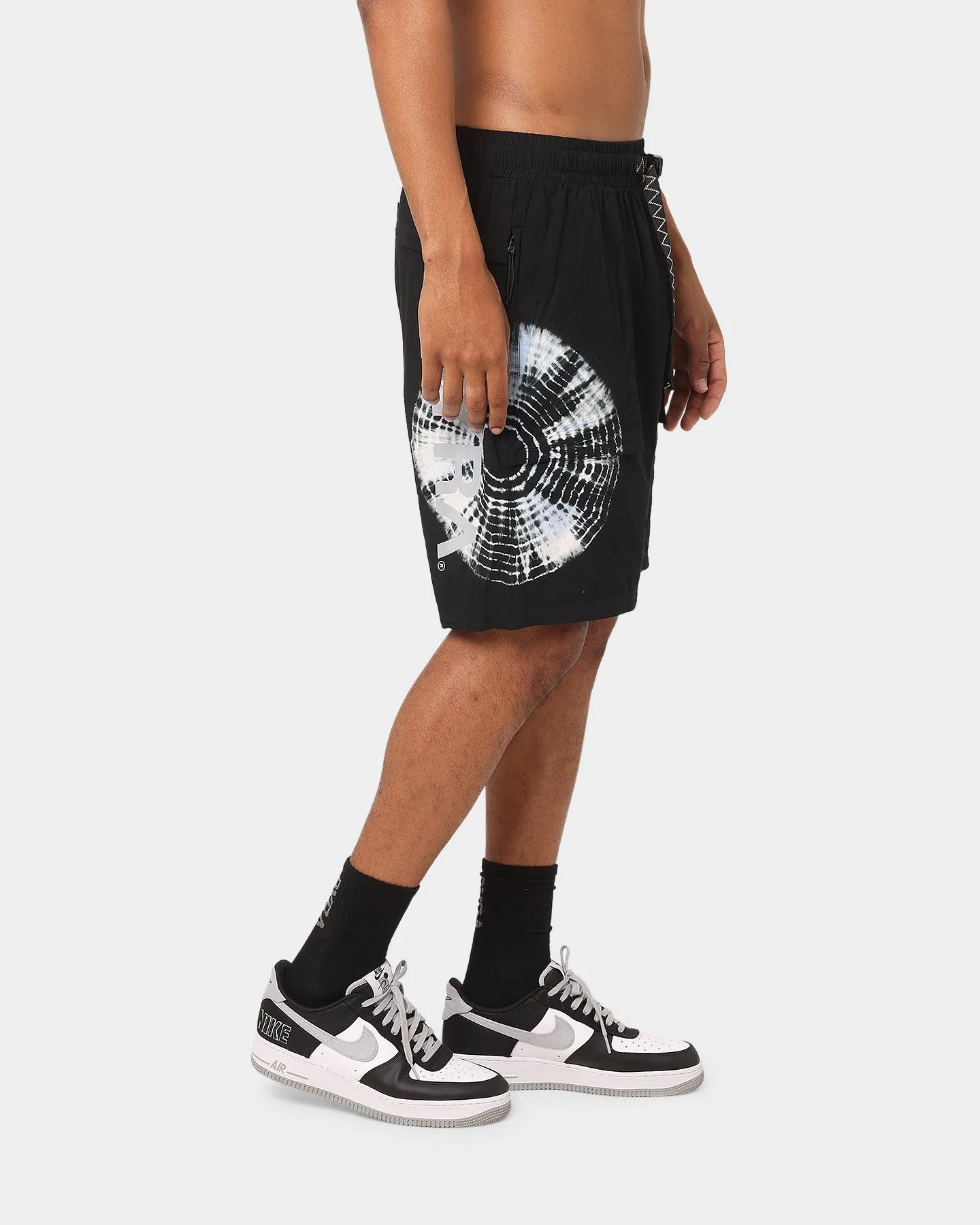 High Waist Slim Shape PYRA Future Nylon Shorts Black/Tie Dye