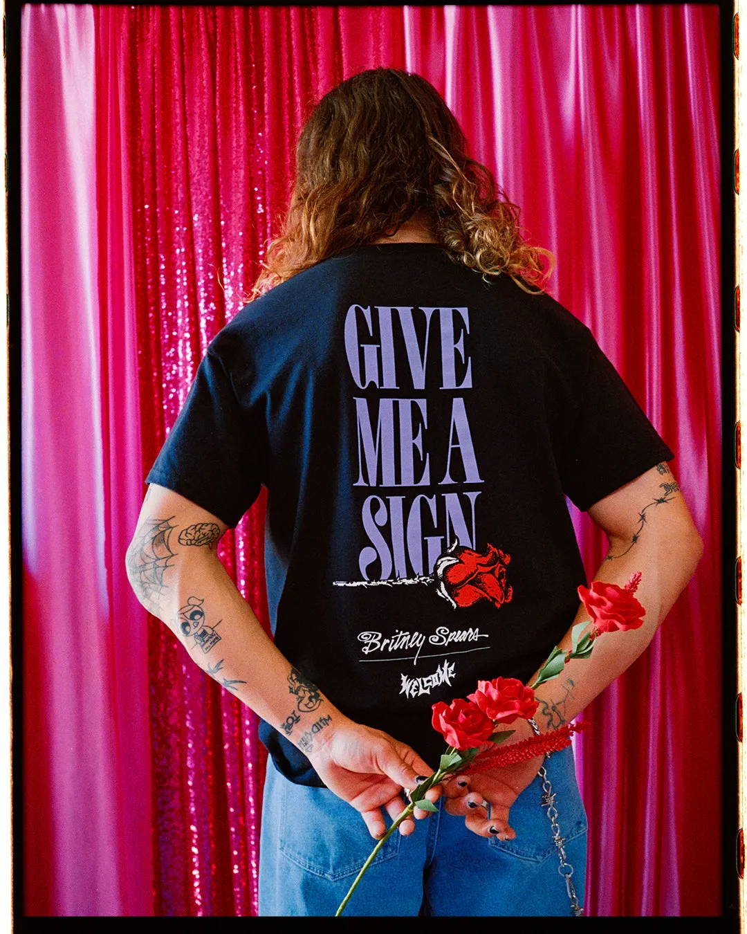 Cozy Vibes Britney Spears X Welcome - Angel Tee- Black