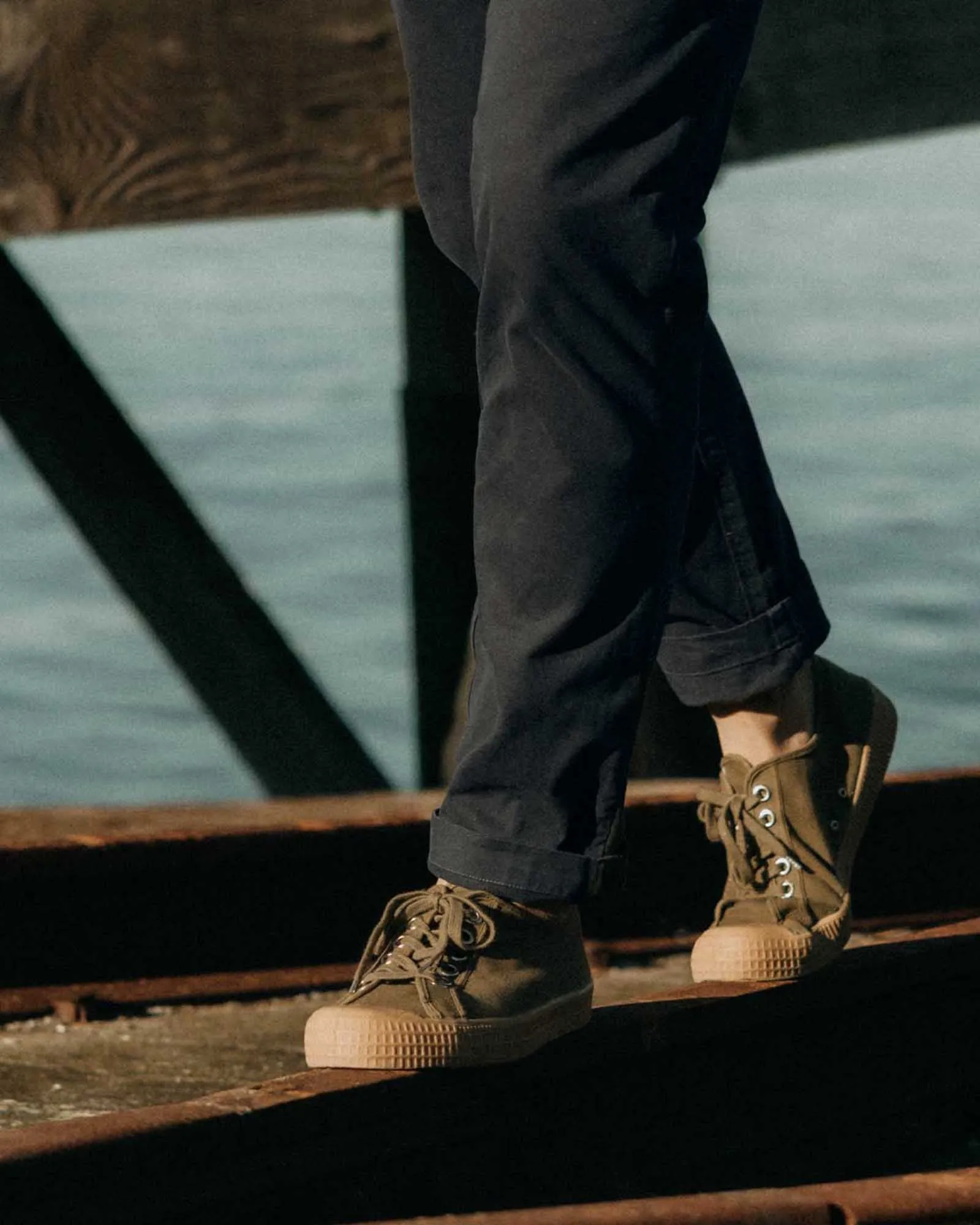 The Democratic Foundation Pant in Organic Navy Comfy Vibes Breathable Motion