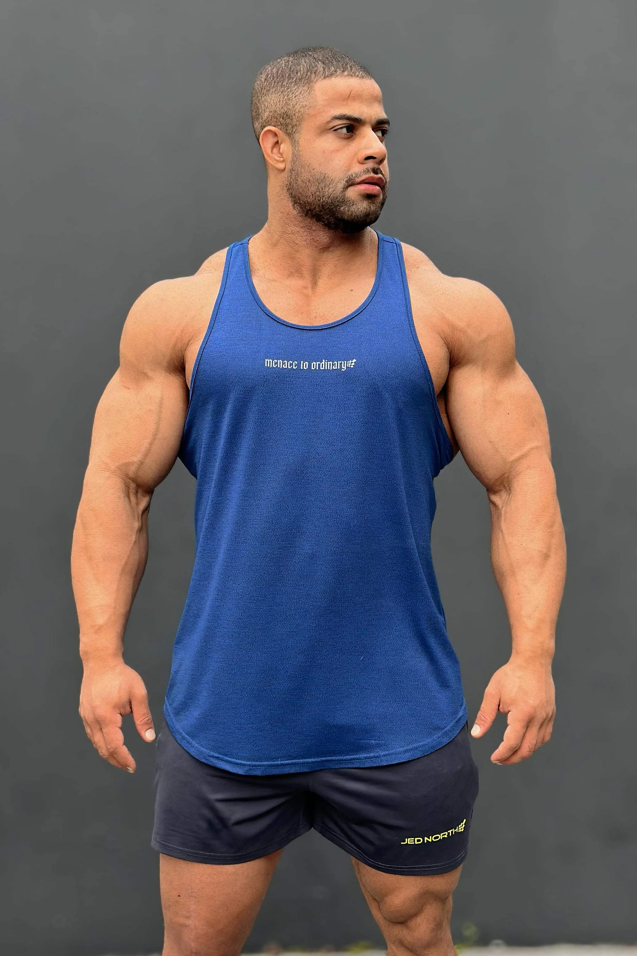 Performance Max Bodybuilding Stringer - Denim Blue Layered Side Panels