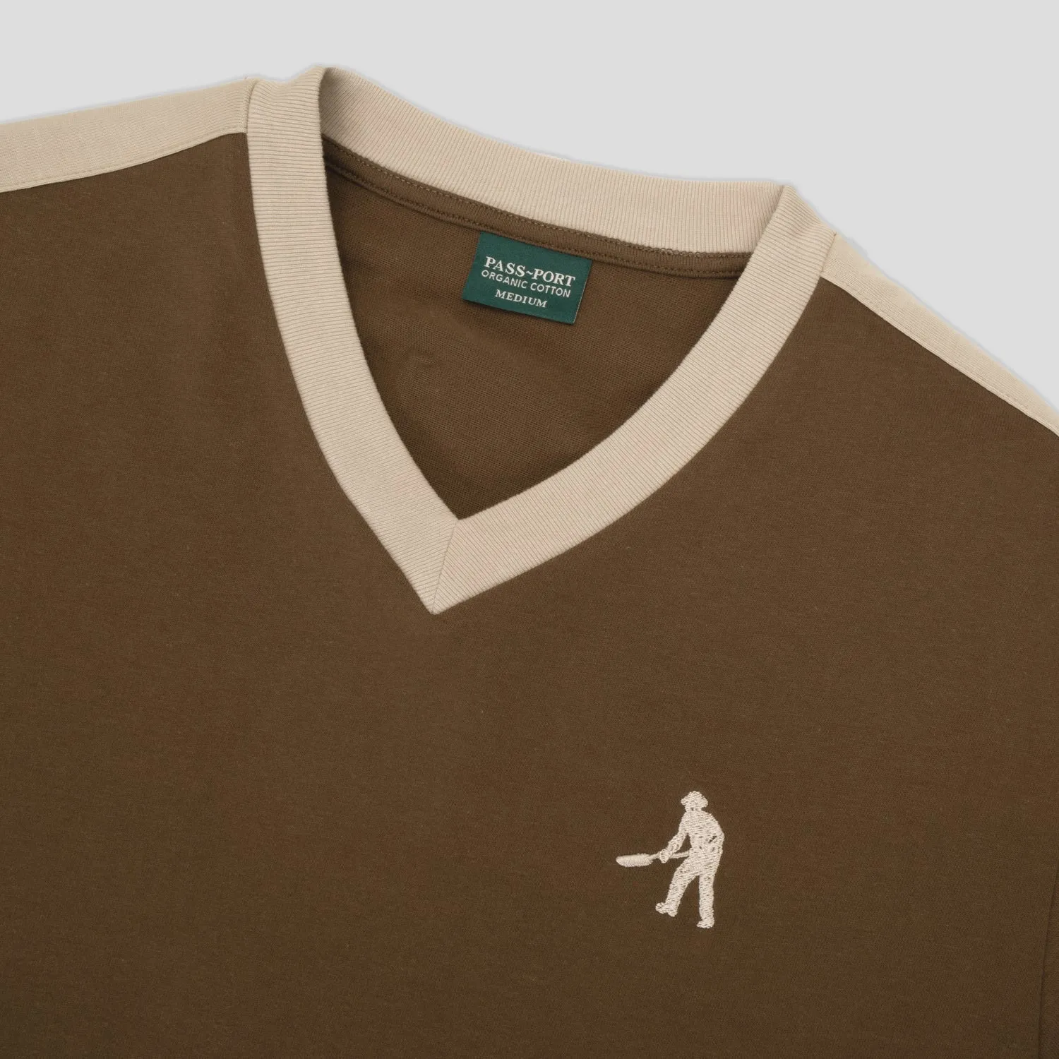 light layering Comfy Comfort Pass~Port Workers Stripe Organic Cotton Jersey - Bark