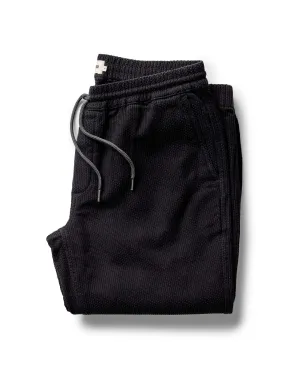 Quick Movement Wear Warm Fit The Apres Pant in Black Indigo Sashiko
