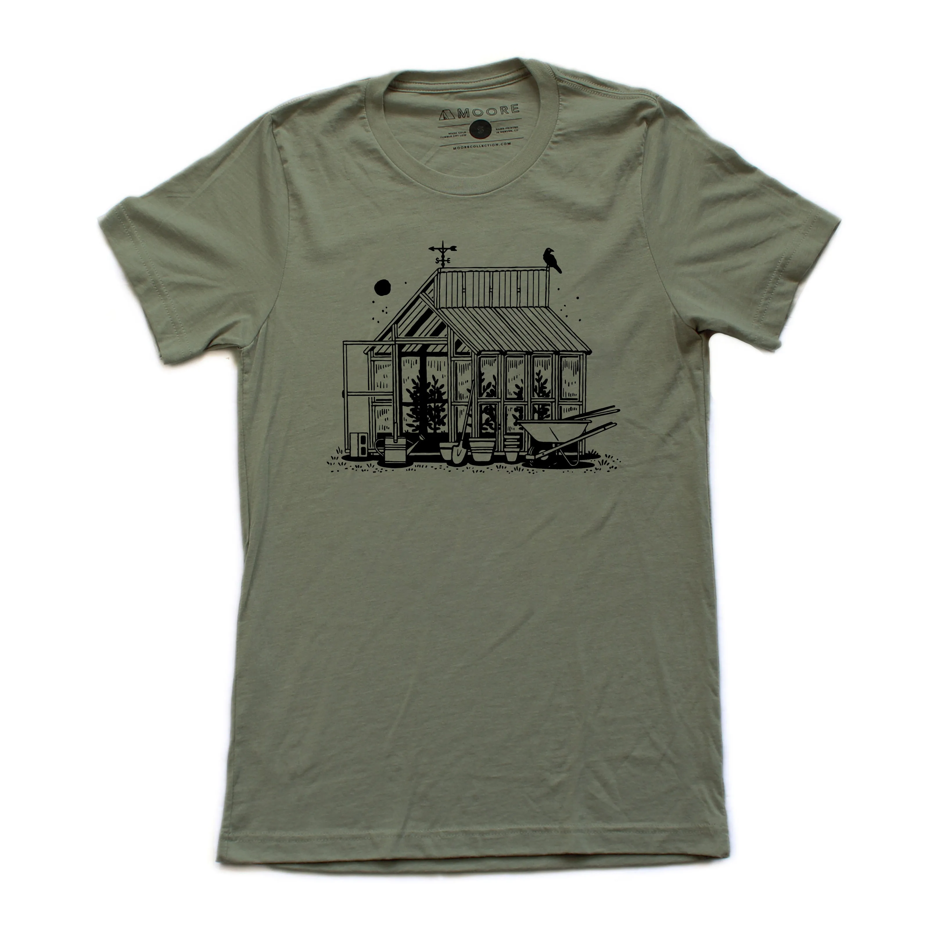 Sporty Stretch Fit Greenhouse Tee-Heather Olive