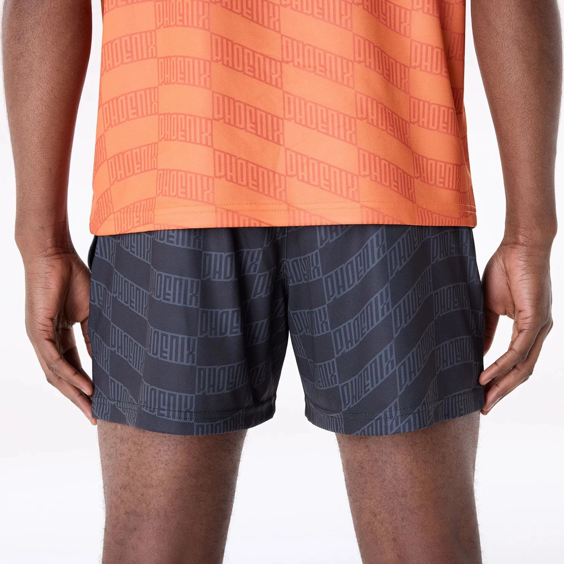 Double Needle Stitching Travel Friendly Phoenix Suns NBA All Over Print Graphic Black Shorts