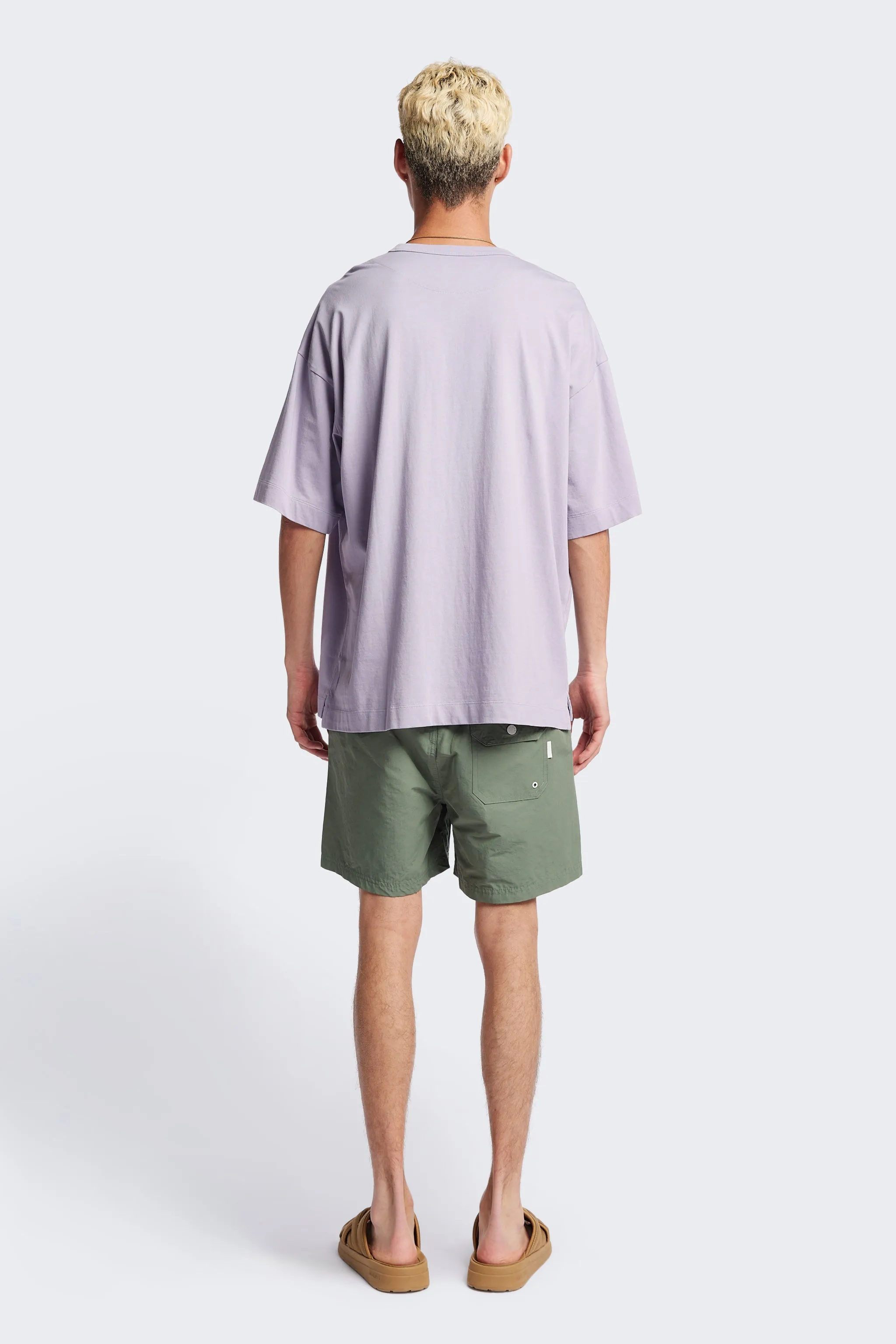 Minimalist Style New Wave Swim Short Fatigue Green