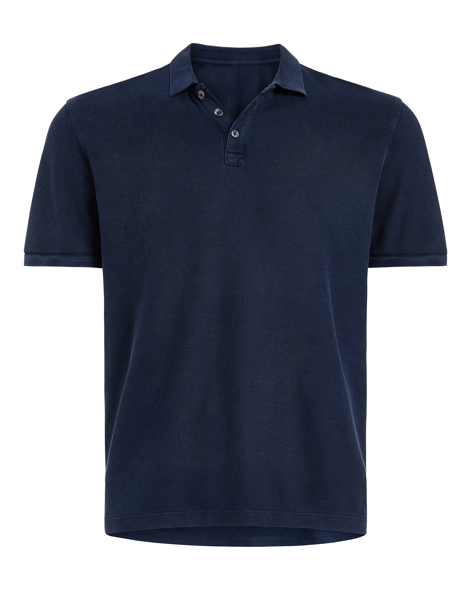 Pique with Sun Bleach Short Sleeve Polo - Dark Navy Versatile Layer