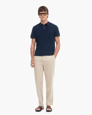 fade resistant color Smooth Seam Finish Pique with Sun Bleach Short Sleeve Polo - Dark Navy