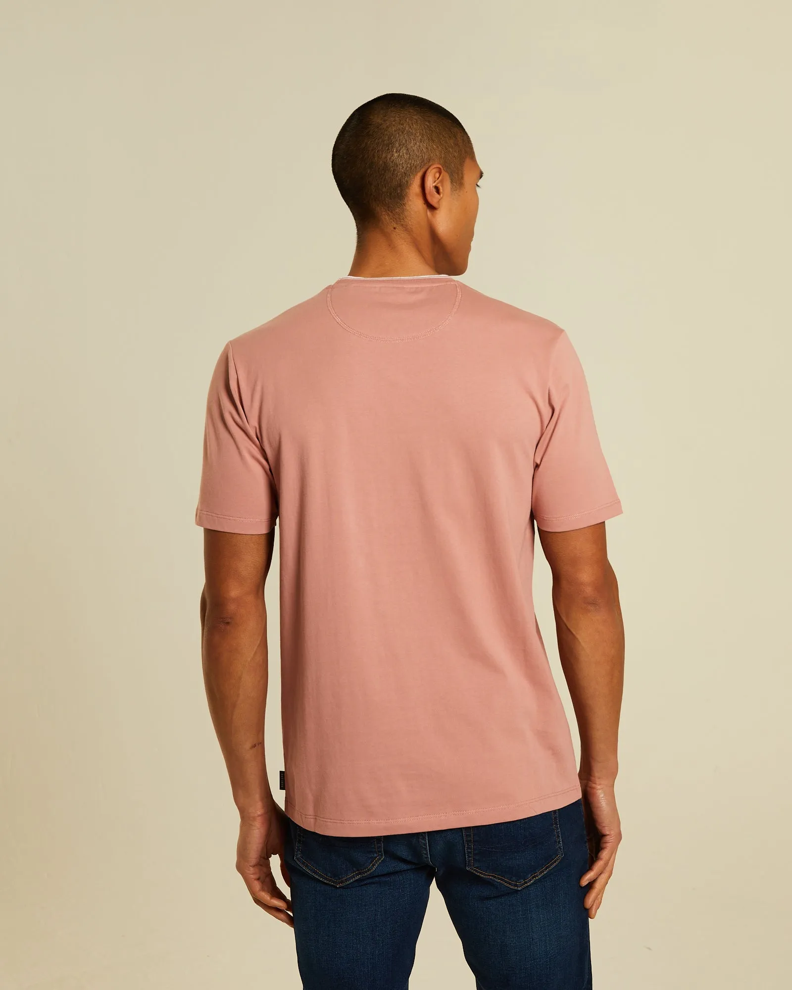 Faisel Tee Plaster Pink Longline Hemline