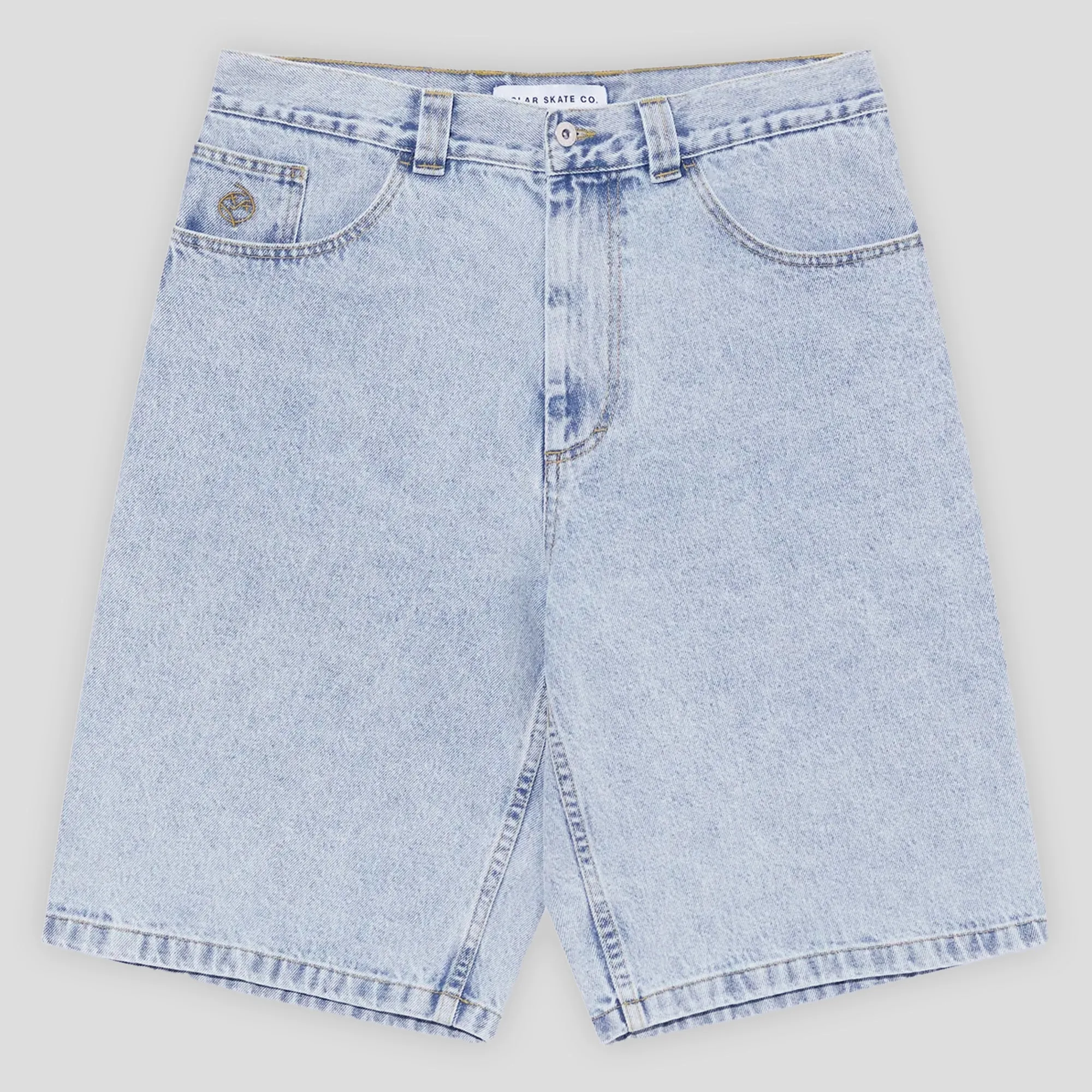 Polar Skate Co. Big Boy Shorts - Light Blue Market Stroll Ergonomic Shape