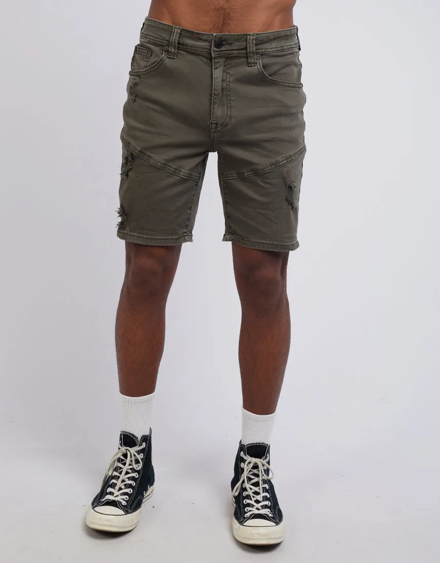 Soho Short Trashed Khaki Sleek Stretch