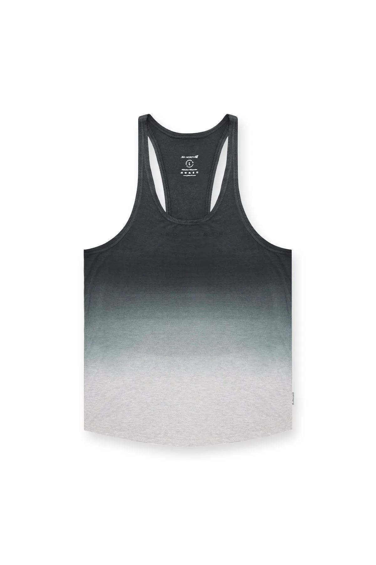 Double Layered Collar Classic Bodybuilding Racerback Stringer - Gray Ombre