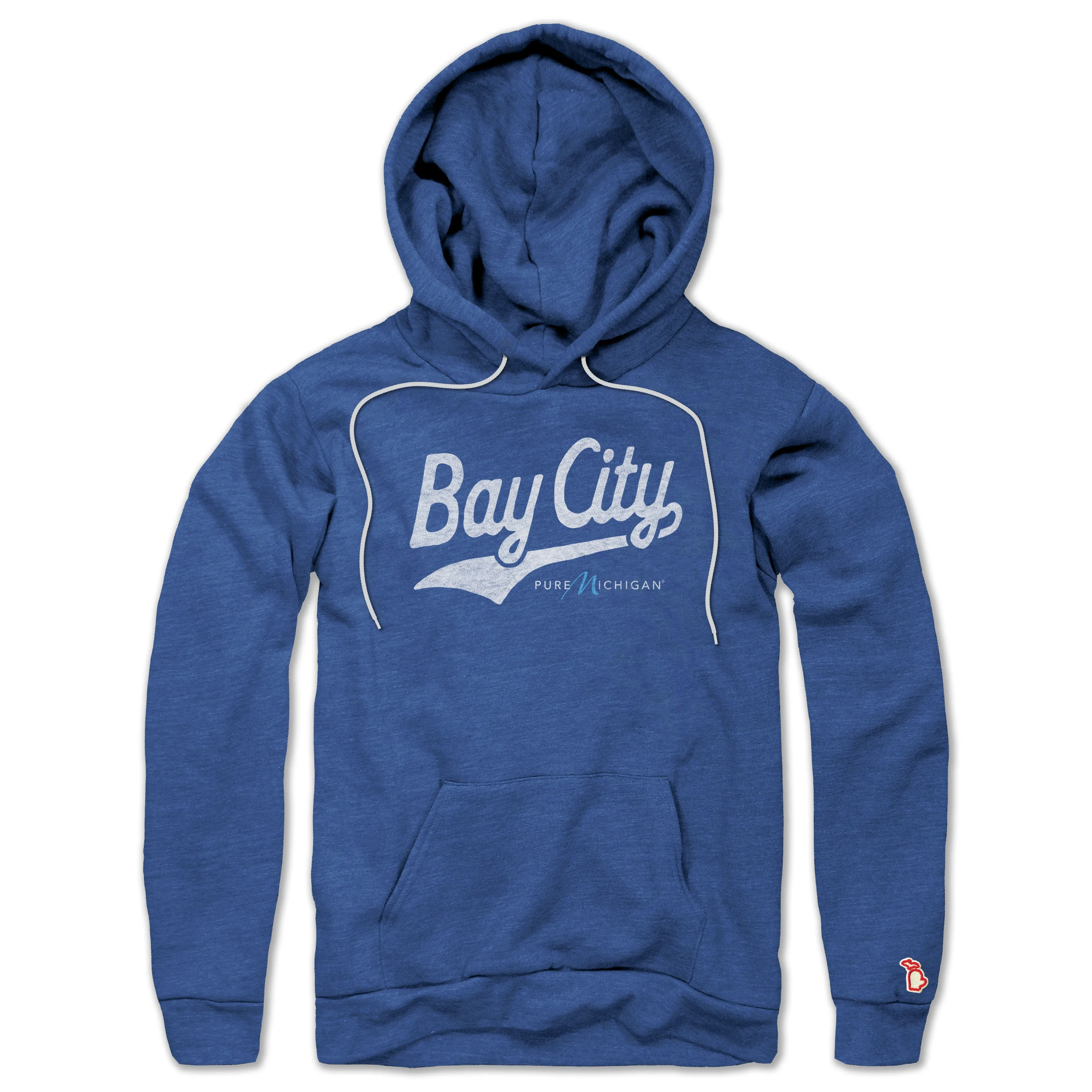 Road Trip Wrinkle Resistant PURE MICHIGAN - BAY CITY SCRIPT ALL SEASON HOODIE (UNISEX)