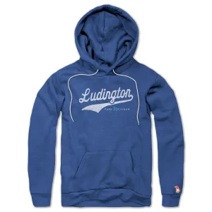 camping suitable PURE MICHIGAN - LUDINGTON SCRIPT ALL SEASON HOODIE (UNISEX)