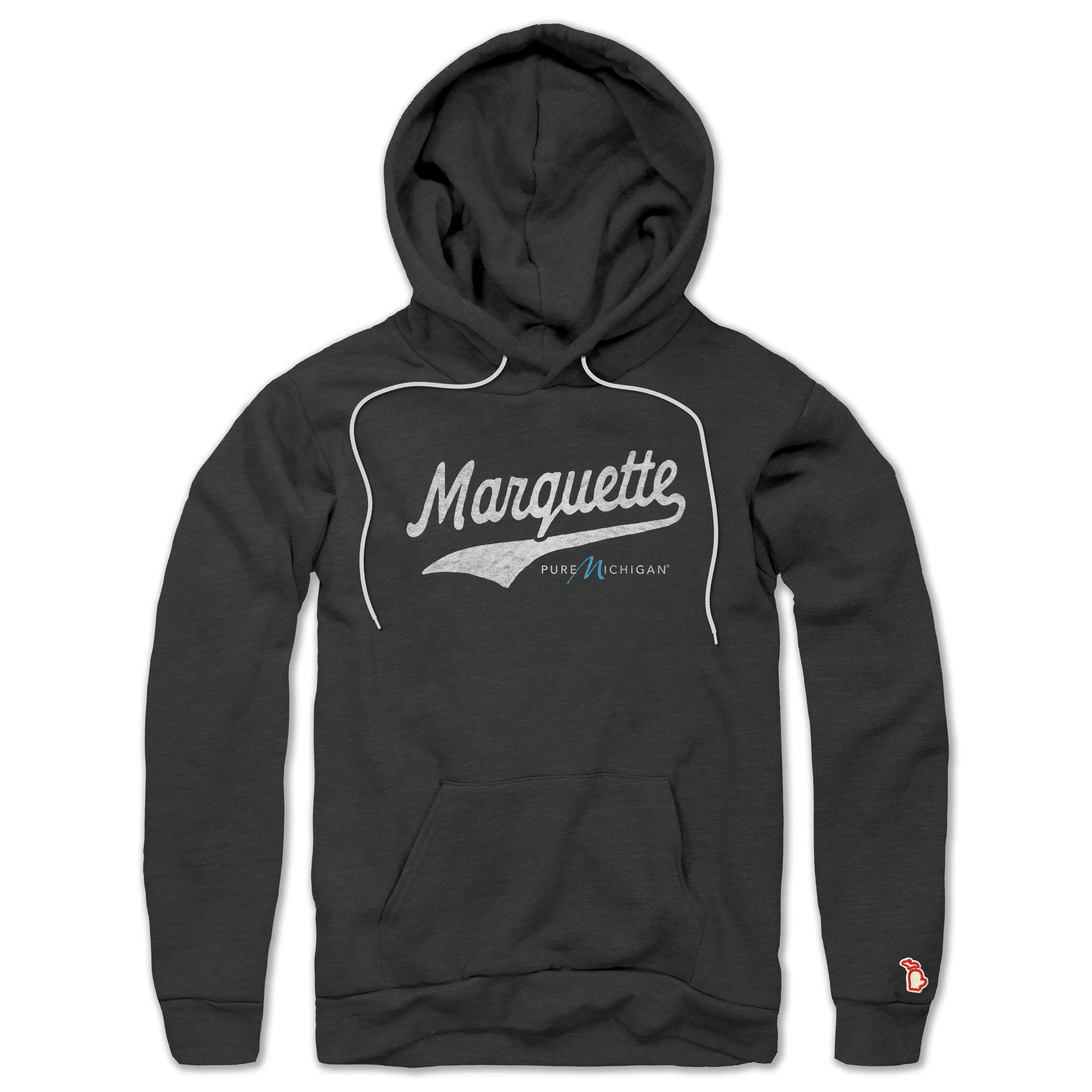 PURE MICHIGAN - MARQUETTE SCRIPT ALL SEASON HOODIE (UNISEX) jewelry accents