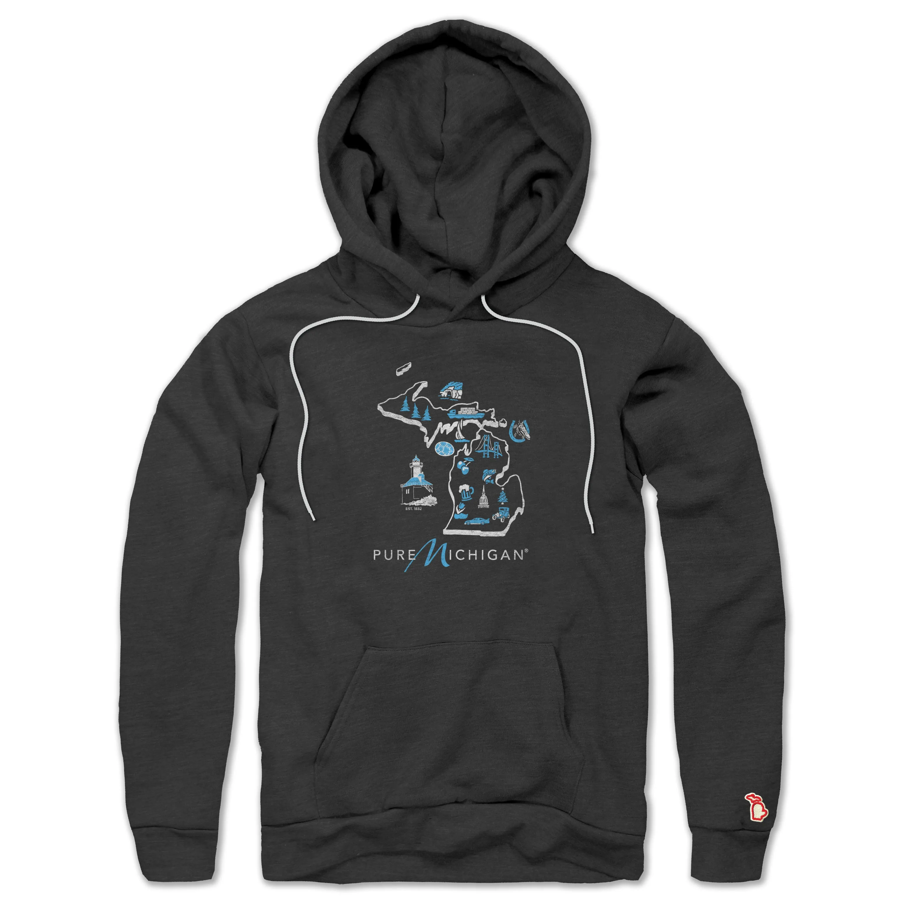Street Cool PURE MICHIGAN - MICHIGAN MAP ALL SEASON HOODIE (UNISEX)
