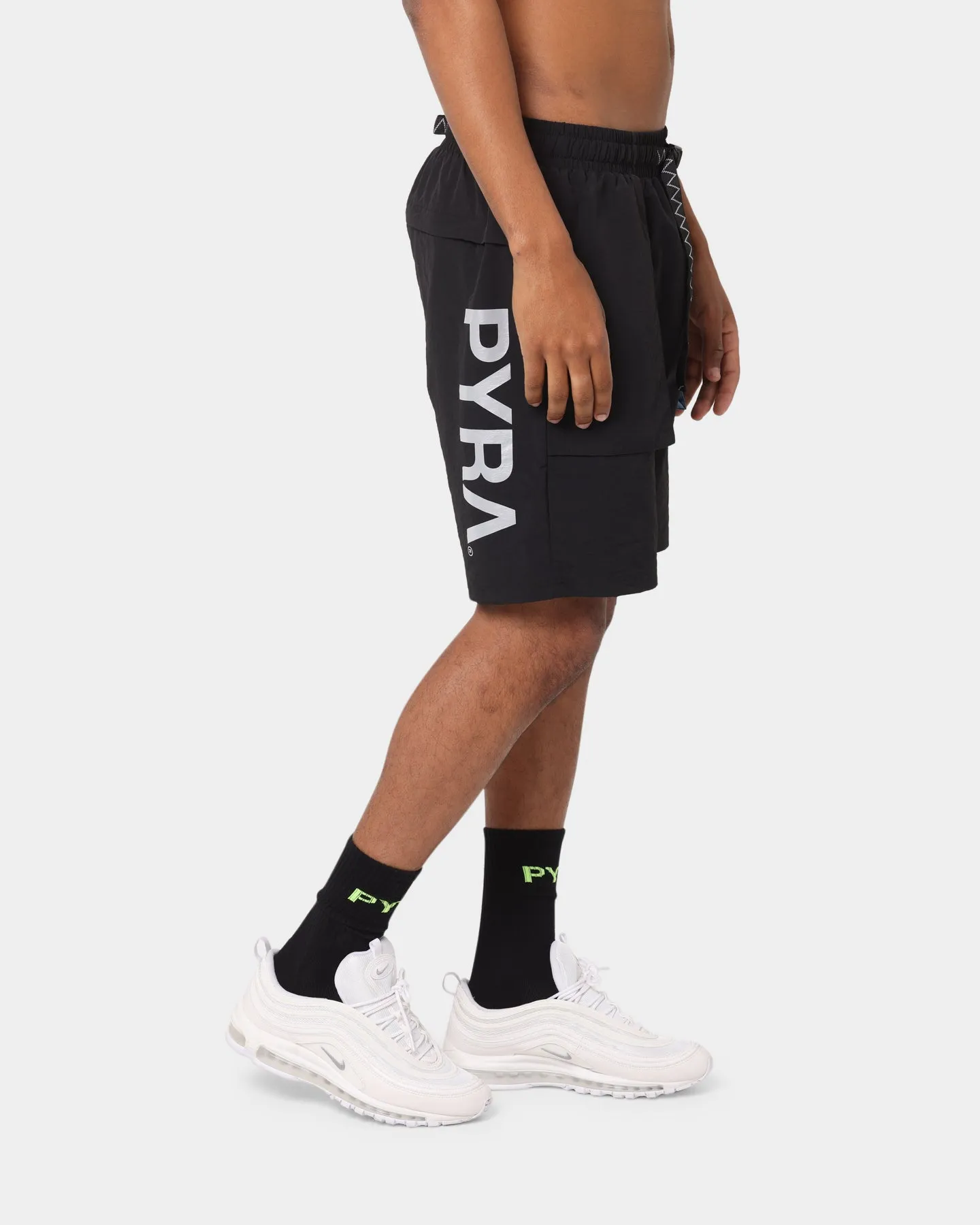 PYRA Future Nylon Shorts Black Stylish Design