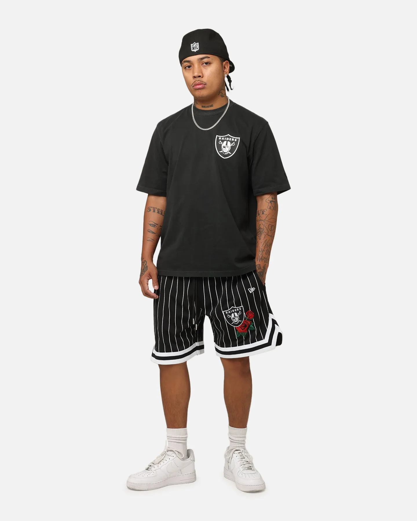 Daywear WaterResistantFinish New Era Las Vegas Raiders Rose Mesh Shorts Black