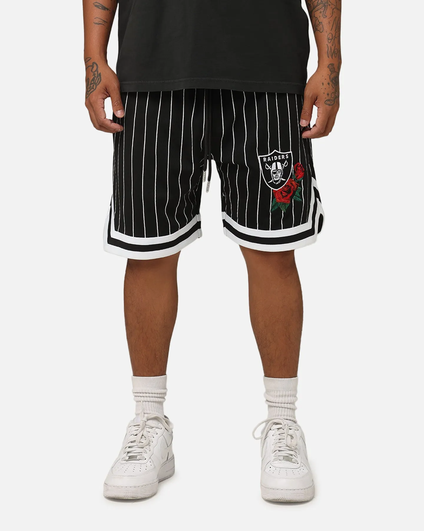 Moisture Controlled Lining Nylon Material New Era Las Vegas Raiders Rose Mesh Shorts Black