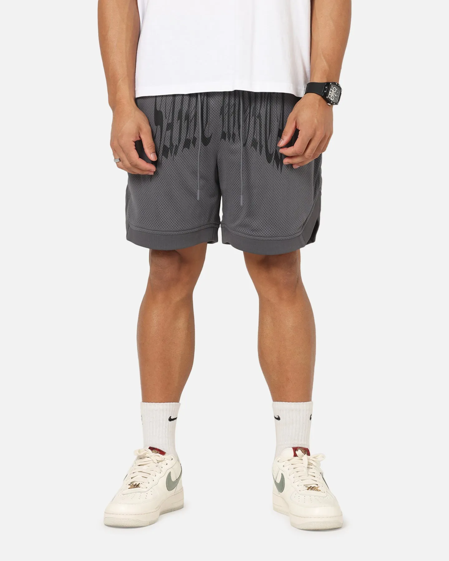 Saint Morta Vill Park Mesh Shorts Vintage Black Ventilated Mesh Panels School Uniform