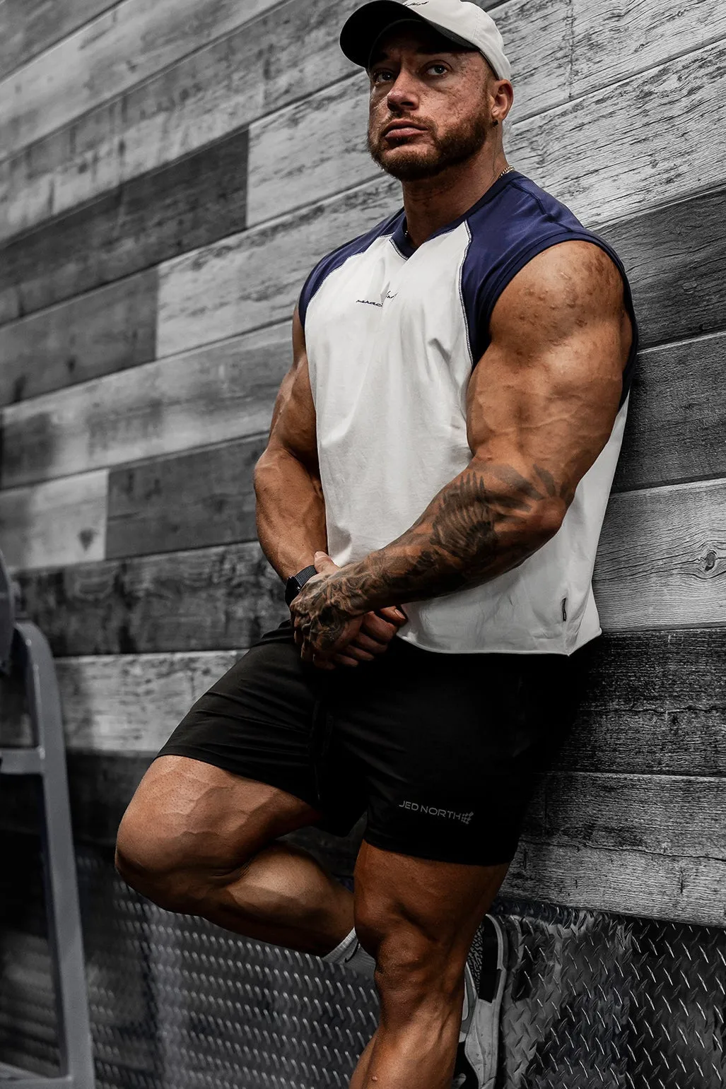 post war reconstruction Soft Dry Raglan Sleeveless Muscle Tank - Navy