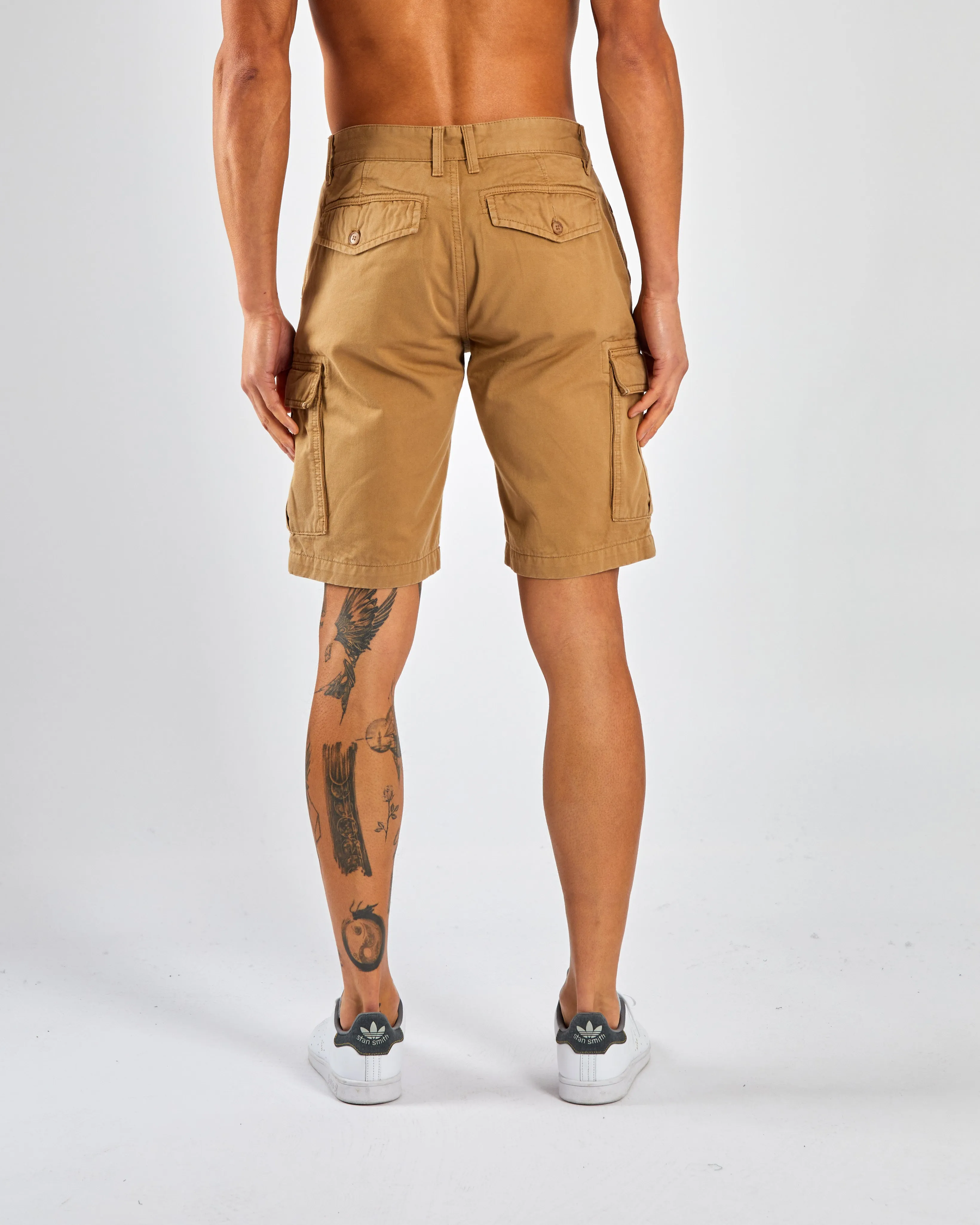Greer Cargo Short Cuban Brown Easy Fit Wear Wrinkle Free Weave