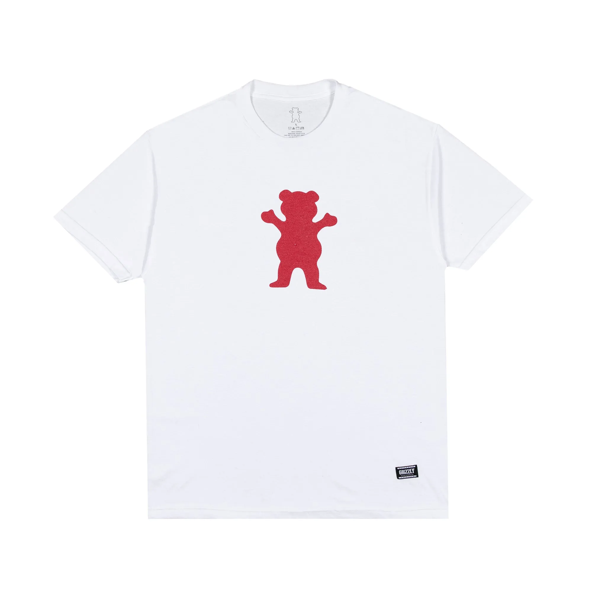 Embroidered Fun and Relaxed OG Bear Tee White / Red