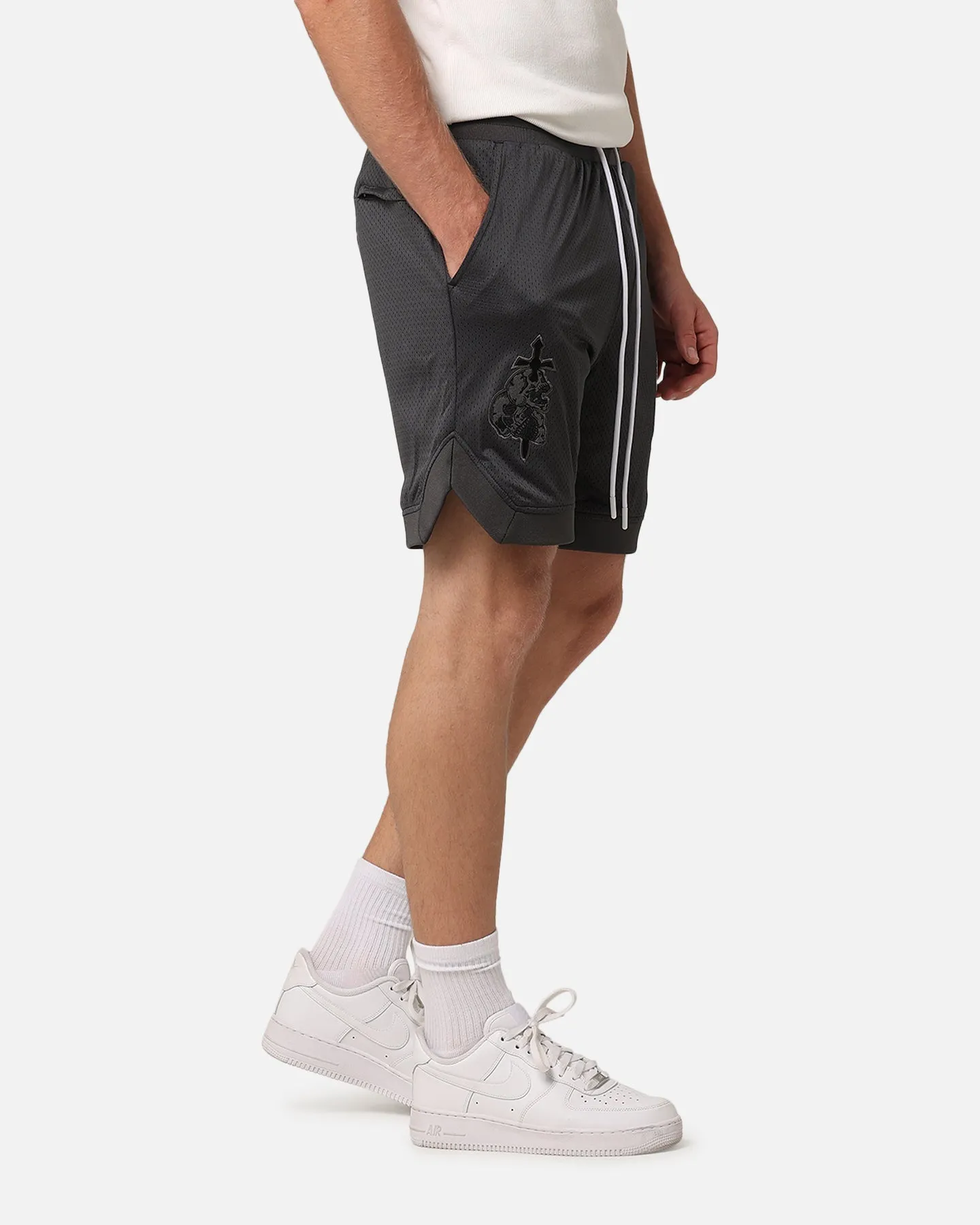 Hassle free maintenance Personalized Saint Morta La Rambla Basketball Shorts Grey
