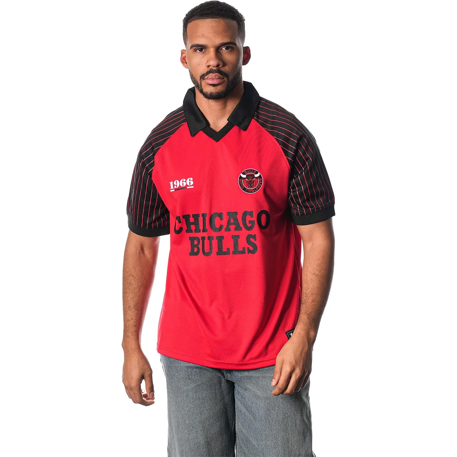 Tear Resistant Fabric Weave Chicago Bulls 1966 Soccer Jersey