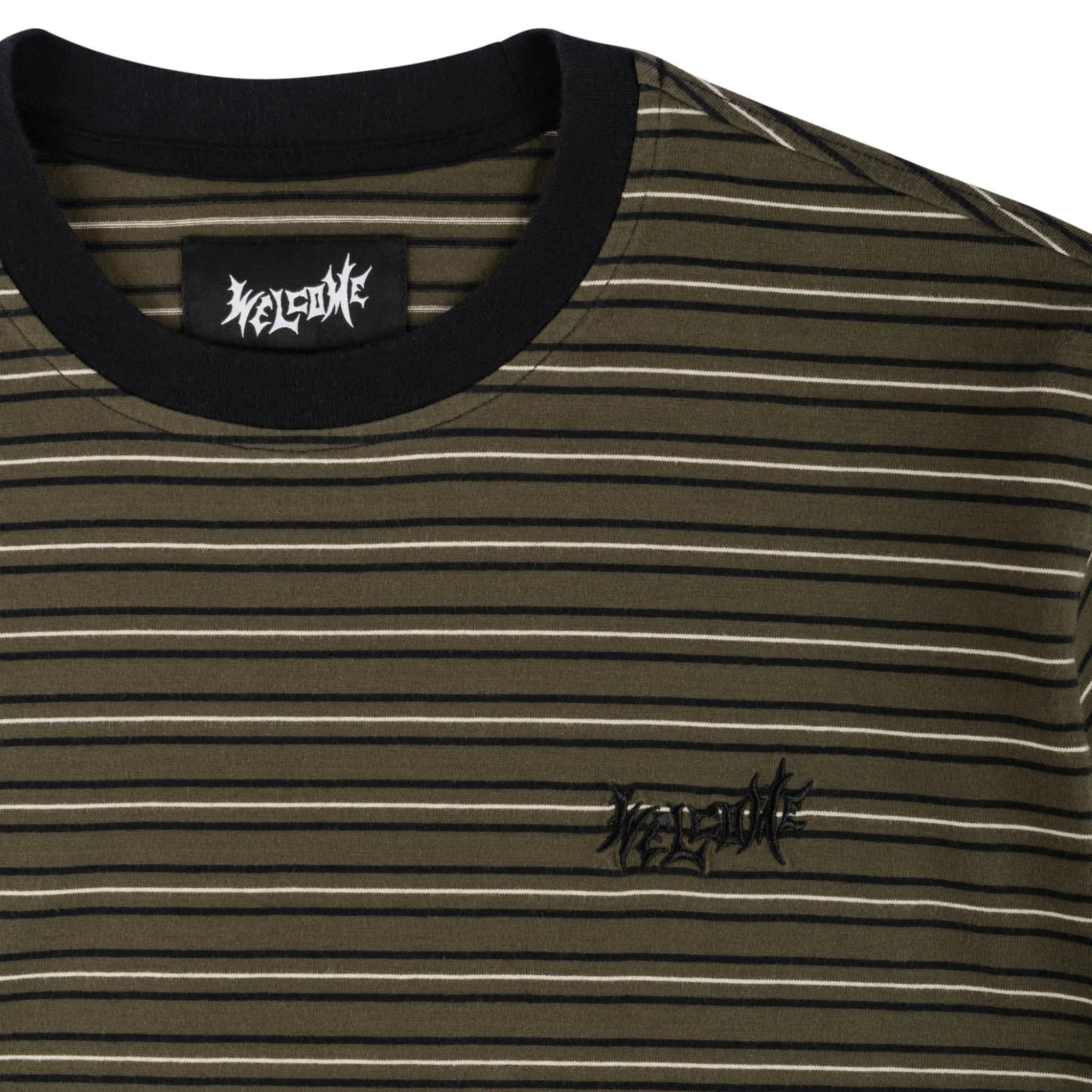 Recess Striped Knit Tee NonRestrictiveCut Garment Dyed Technique