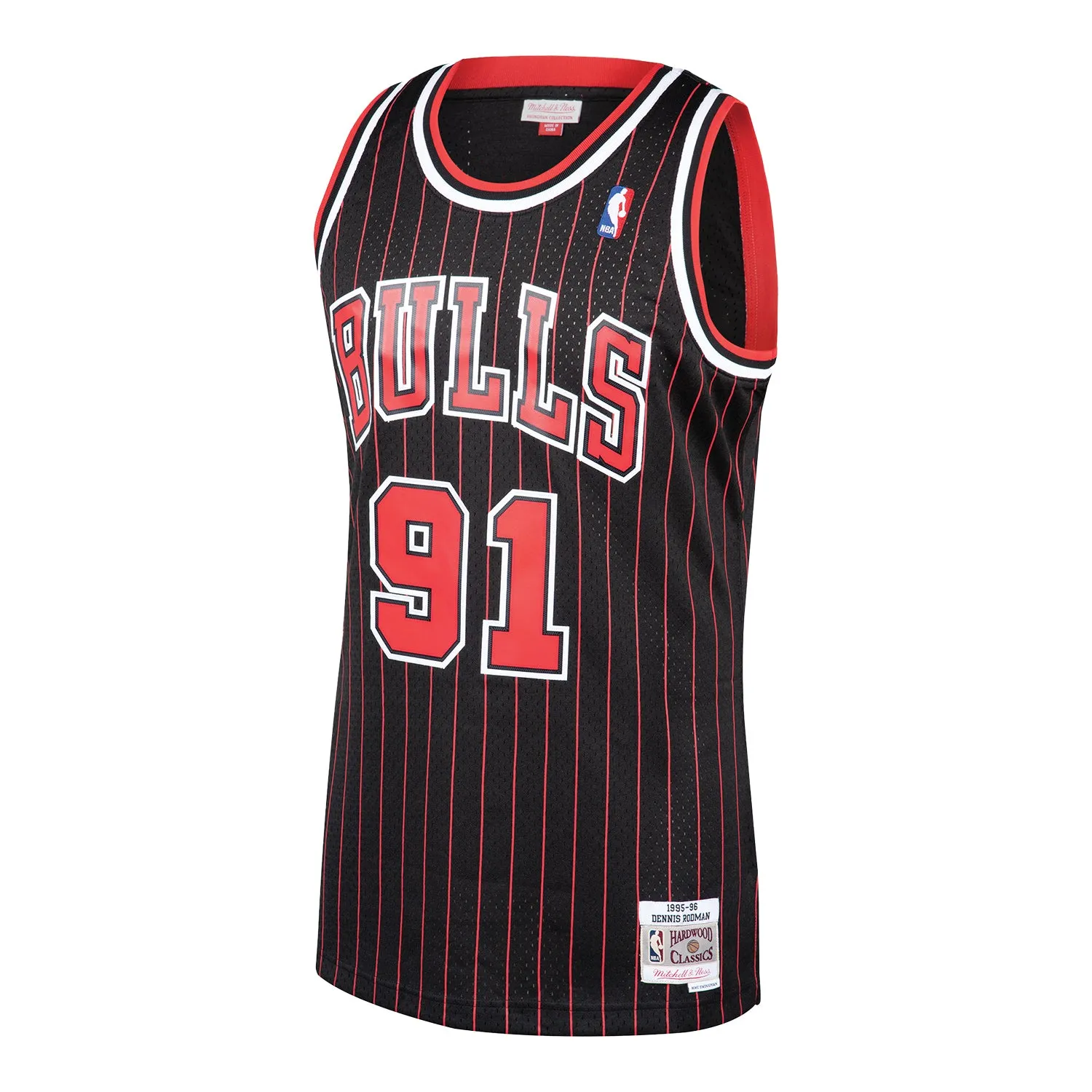 Chicago Bulls Mitchell & Ness Dennis Rodman 1995-96 Jersey Sustainable Dye Method Slim Finish