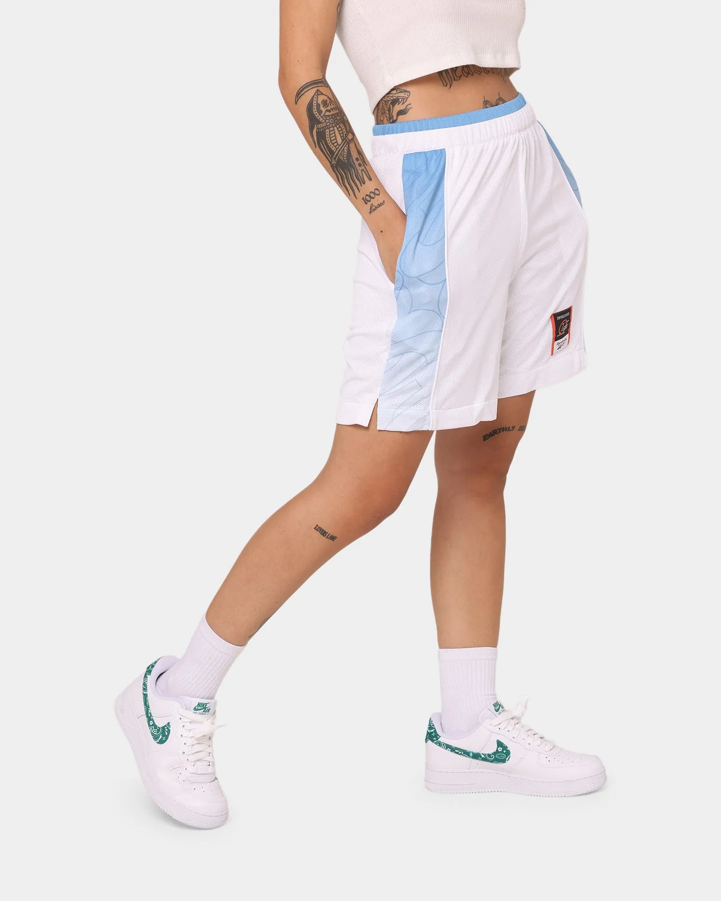Reinforced Stress Points Reebok Iverson Basketball Shorts White/Essential Blue