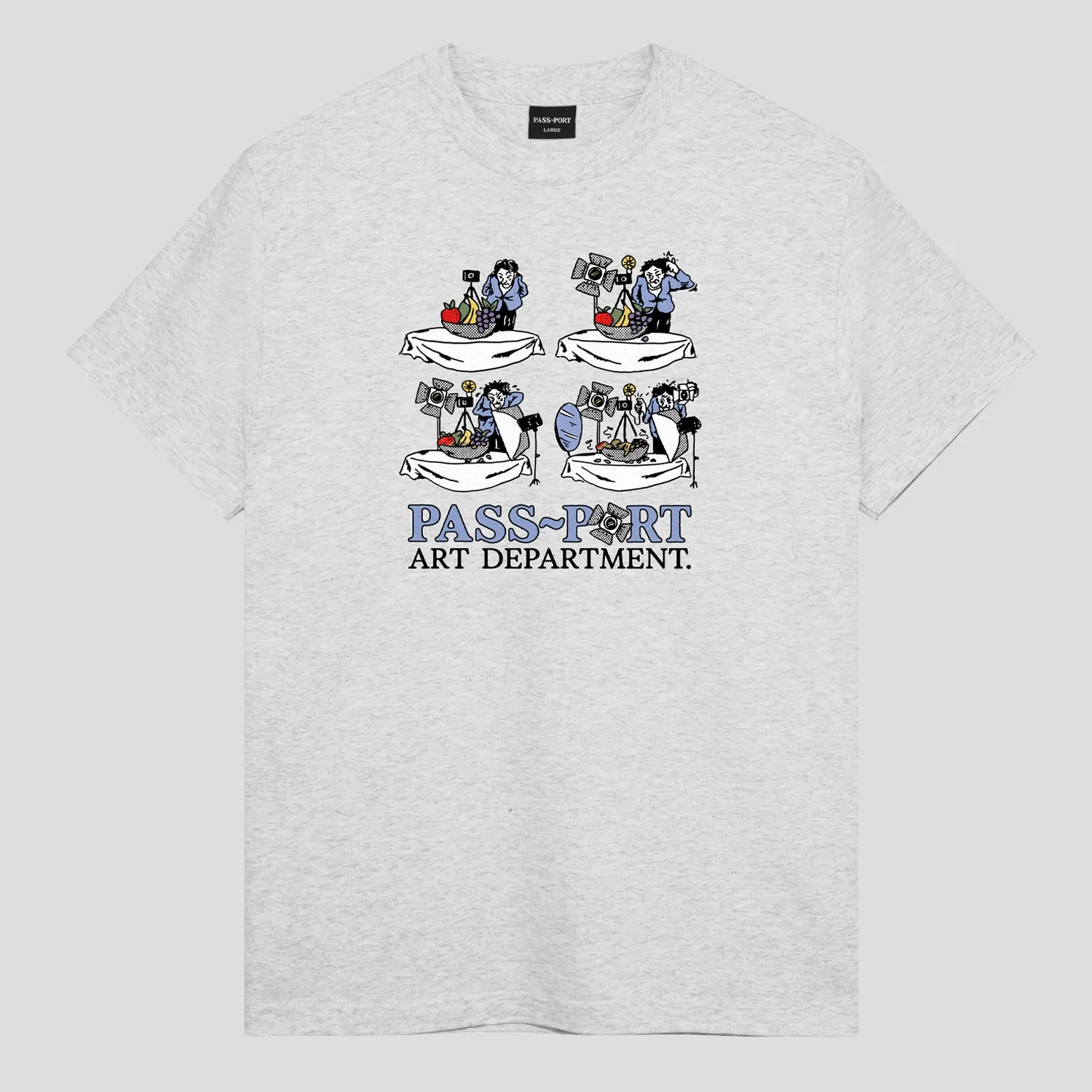 Wrinkle Resistant Cloth Light Fit Pass~Port Art Dept. Tee - Ash