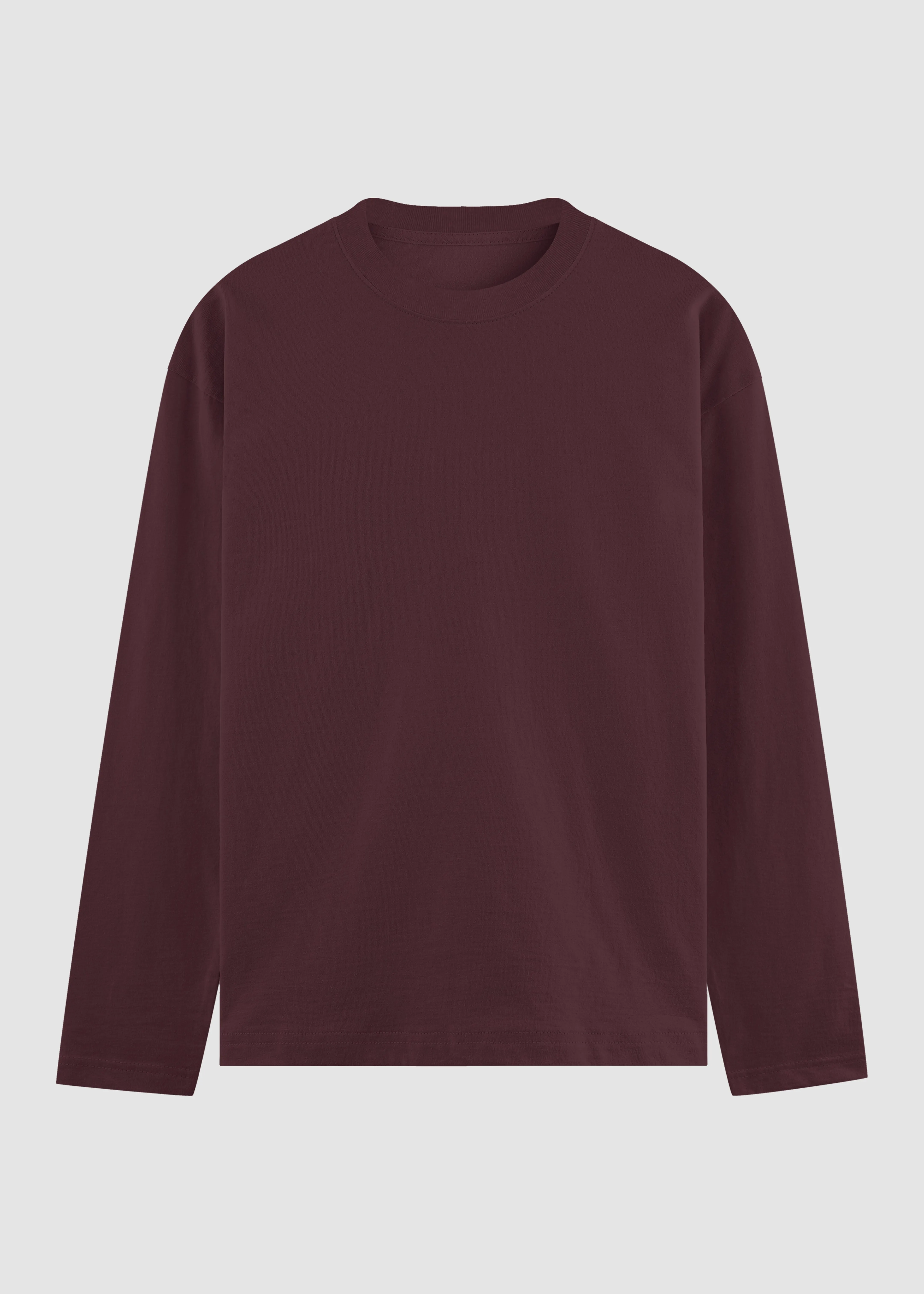 Perfect for Vacation Textured Surface Maroon Men's Full Sleeve T-Shirt | MA27